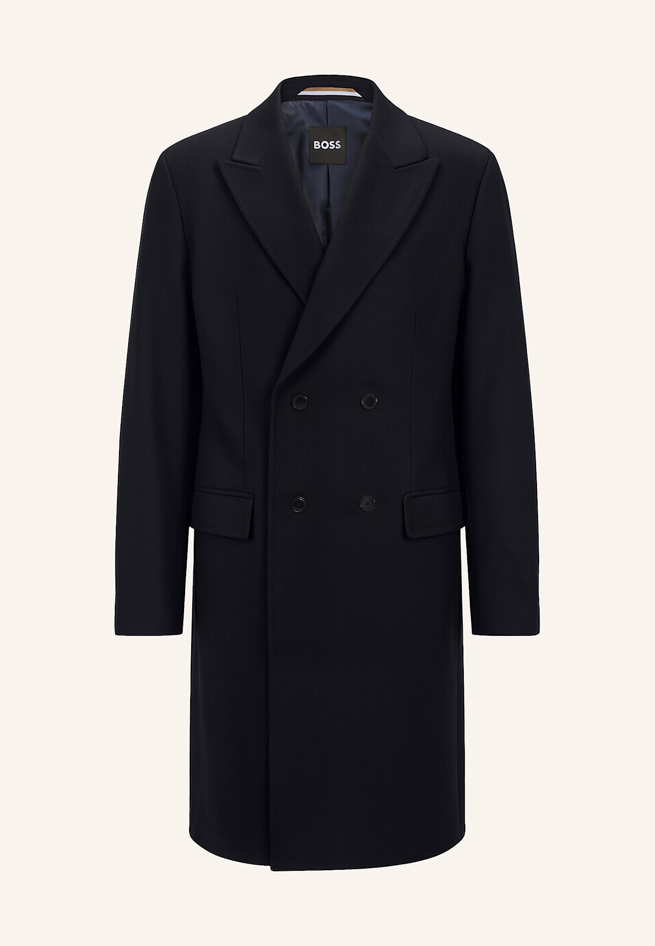 BOSS Klassischer Mantel H-HYDE-DB-PEAK-234 Slim Fit: DUNKELBLAU