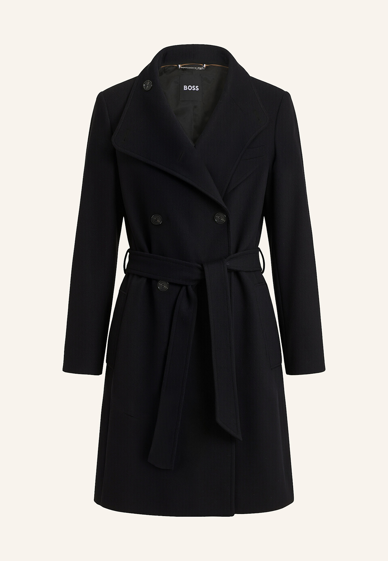 BOSS Klassischer Mantel CEDANDY1_IN Regular Fit: SCHWARZ