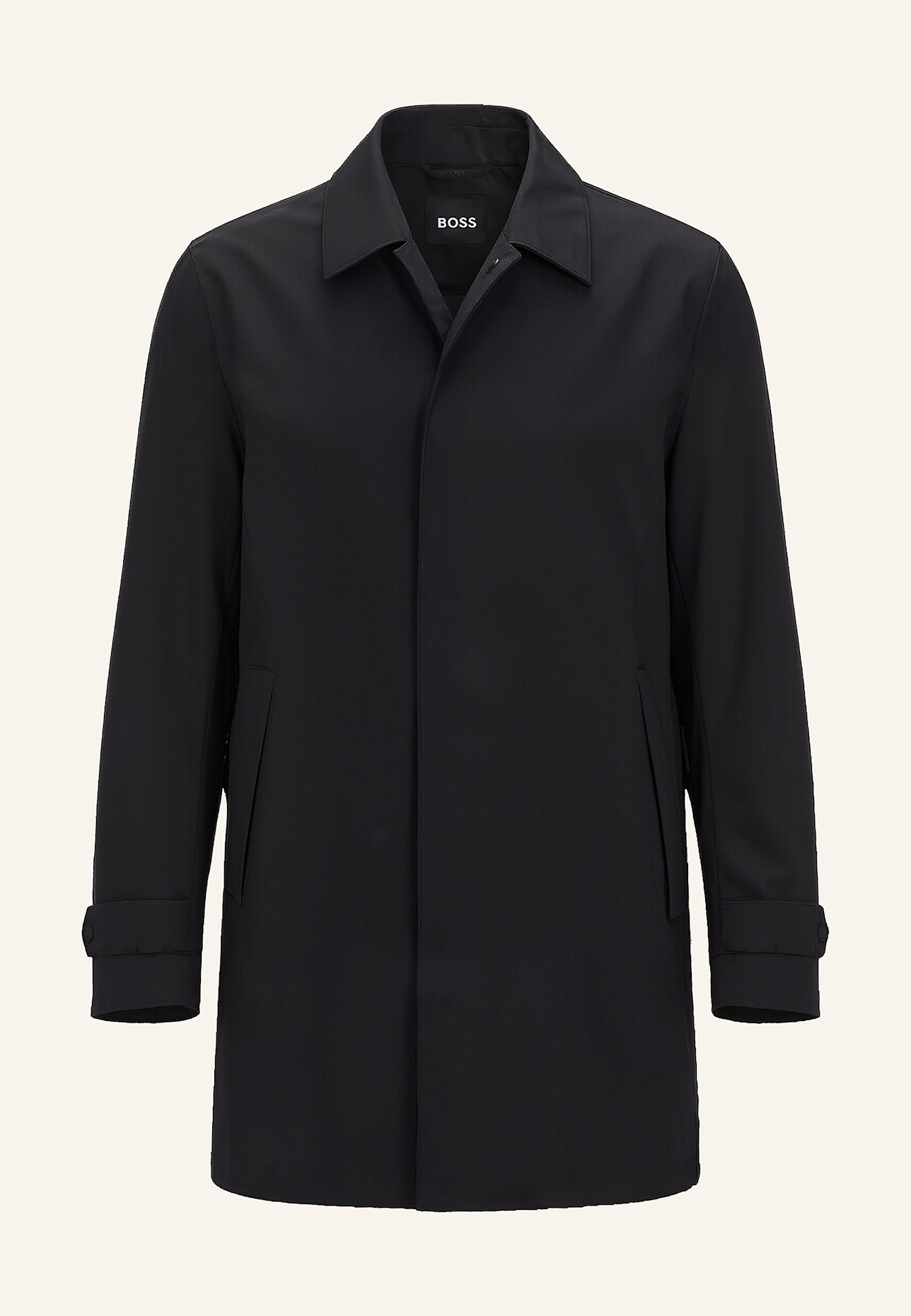 BOSS Klassischer Mantel P-JARED-GORETEX-253F Regular Fit: SCHWARZ