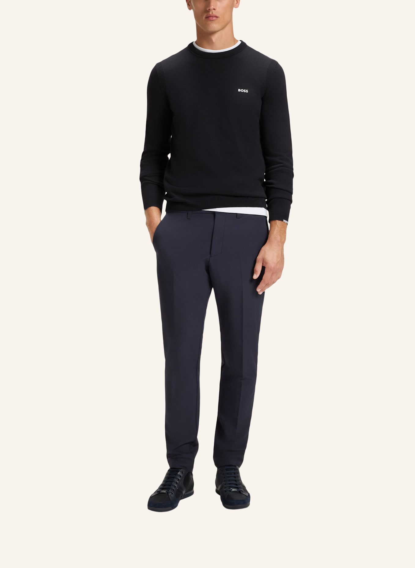 BOSS Pullover K_EVER-X CN Regular Fit: DUNKELBLAU