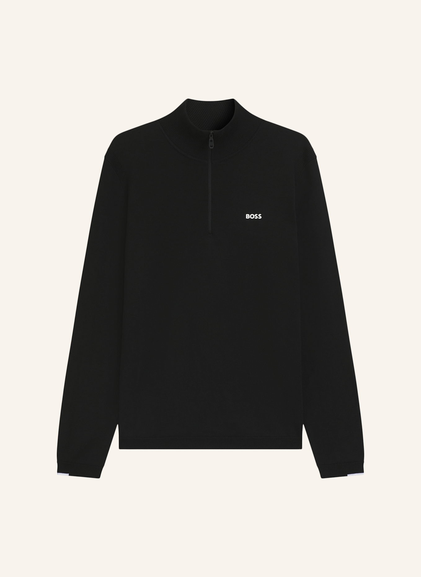 BOSS Pullover K_EVER-X QZ Regular Fit: SCHWARZ