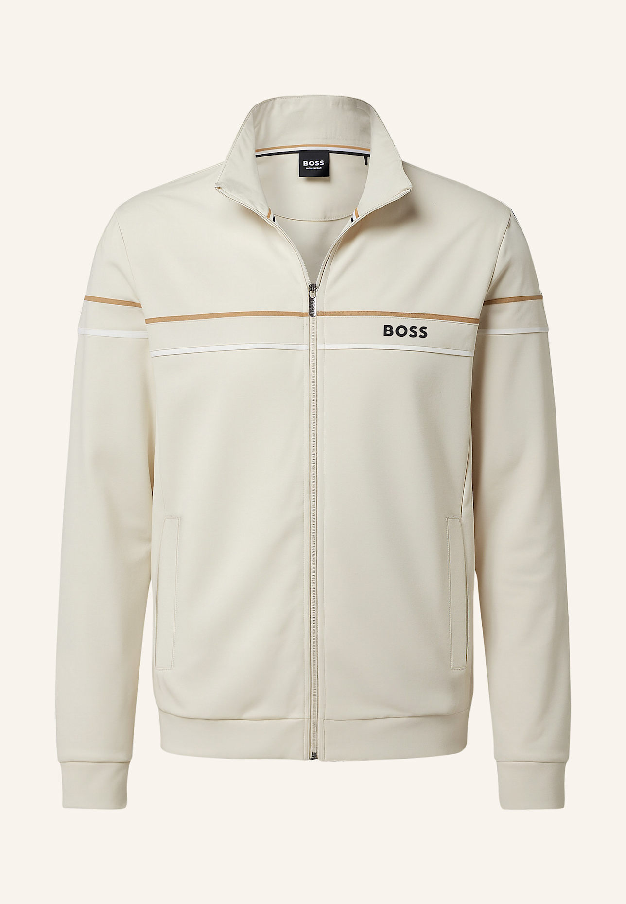 BOSS Loungewear Jacke ICONIC JACKET ZIP Regular Fit: WEISS