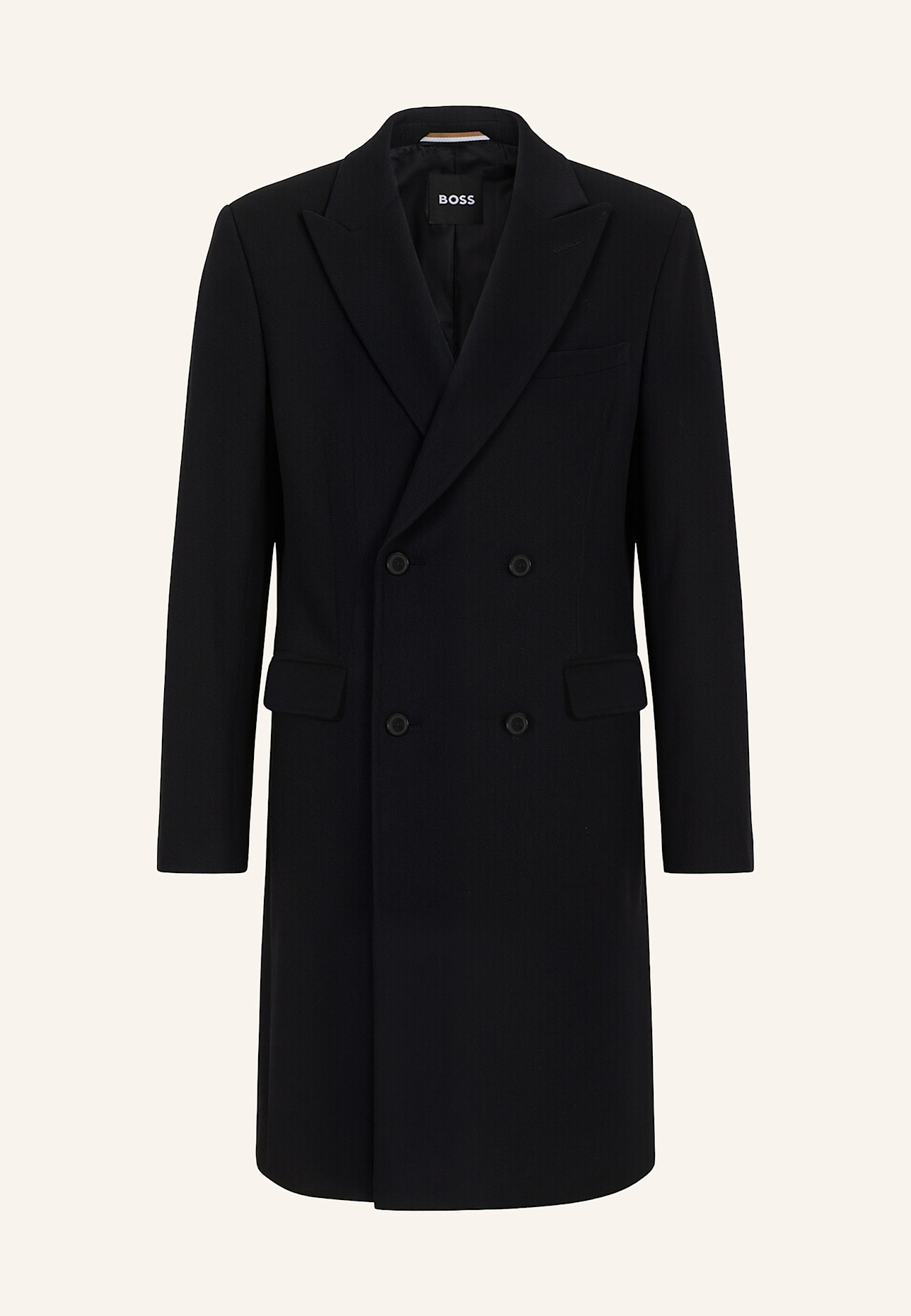 BOSS Alpaka-Mantel HYDE: SCHWARZ