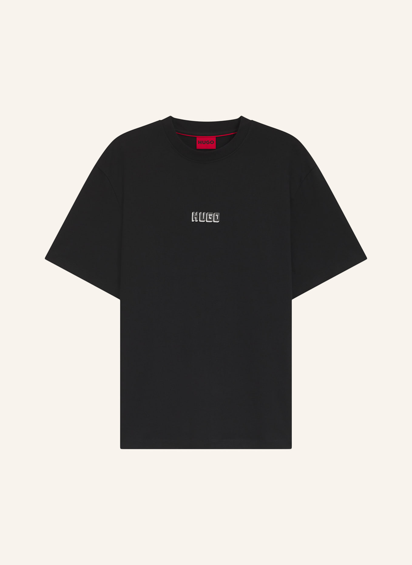 HUGO T-Shirt DIQITEE_IN Regular Fit: SCHWARZ