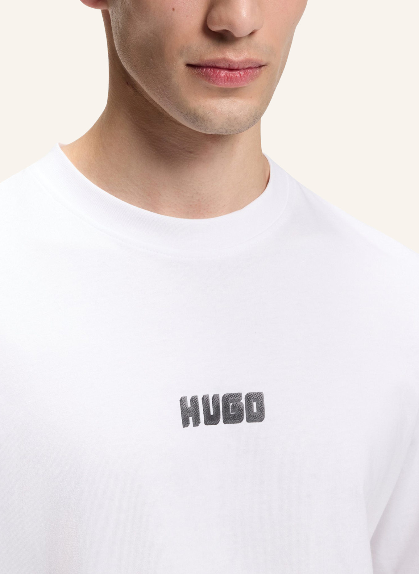 HUGO T-Shirt DIQITEE_IN Regular Fit: WEISS