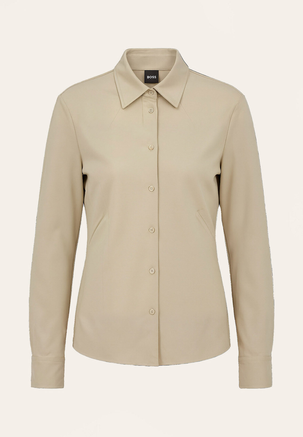 BOSS Casual Bluse BRONTA_TUESDAY Extra-Slim Fit: BEIGE