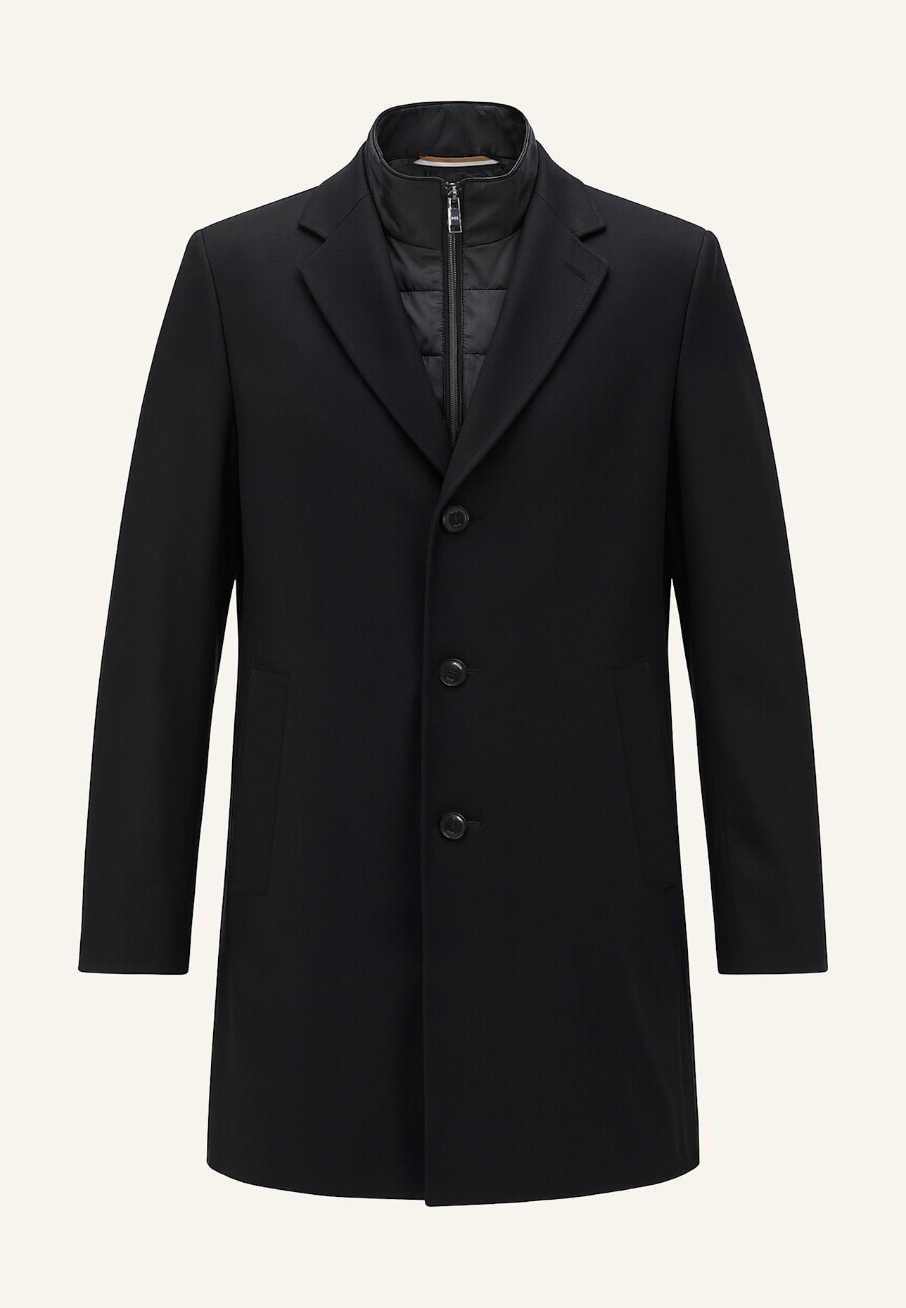 BOSS Klassischer Mantel H-HYDE-BIB-254 Slim Fit: SCHWARZ