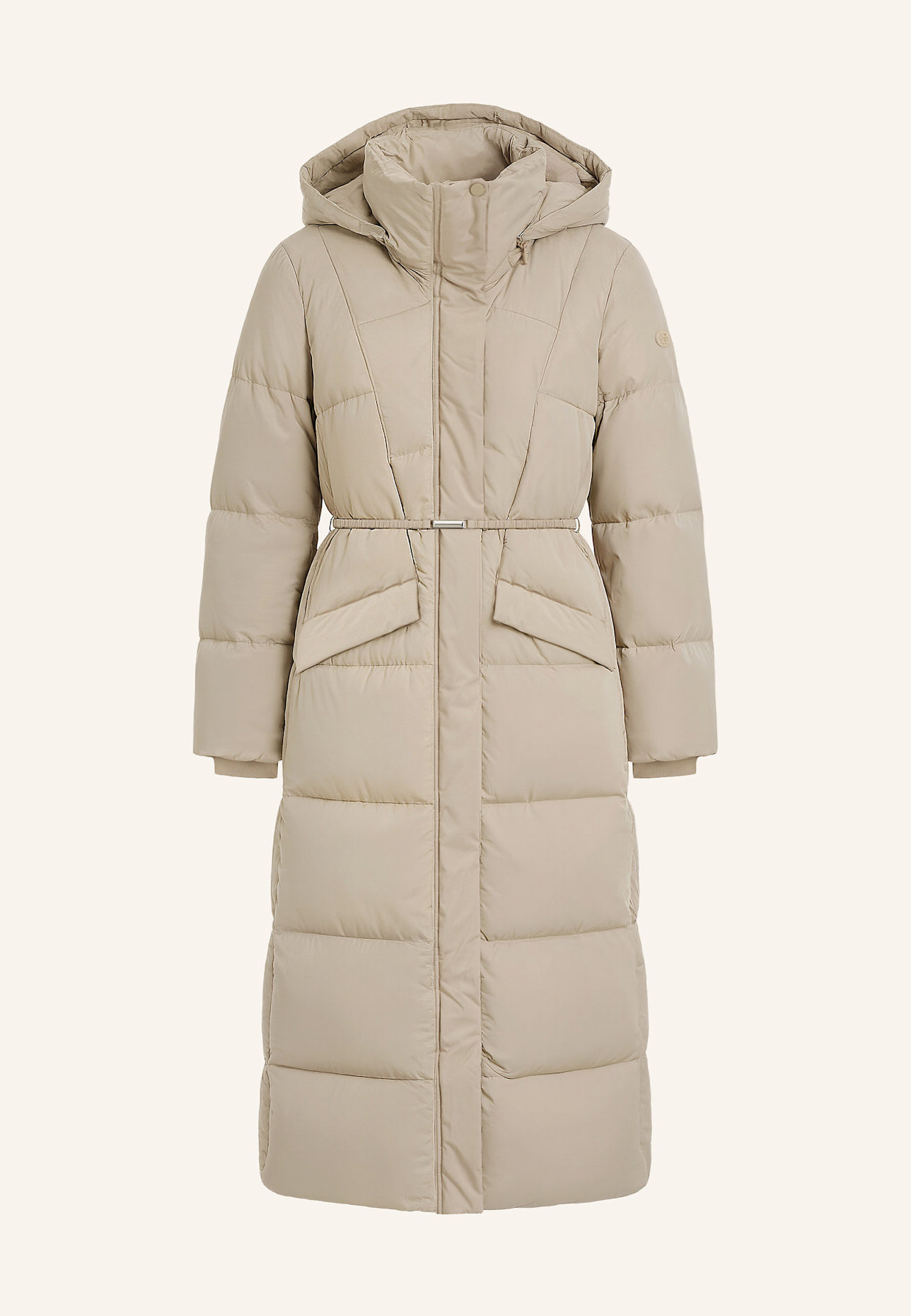 BOSS Steppmantel PAMAXI mit abnehmbarer Kapuze: BEIGE