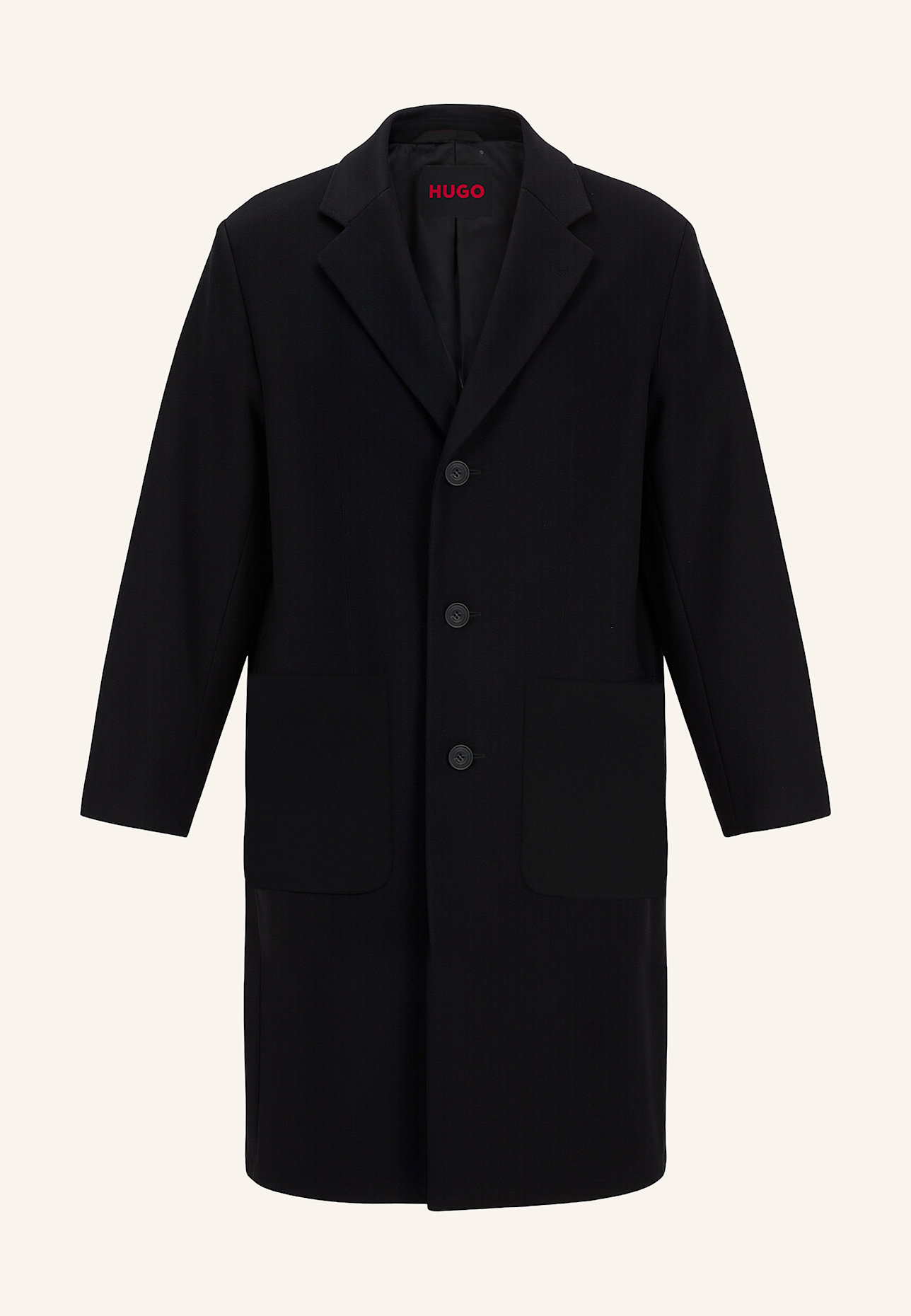 HUGO Casual Mantel MAZORO2542 Regular Fit: SCHWARZ