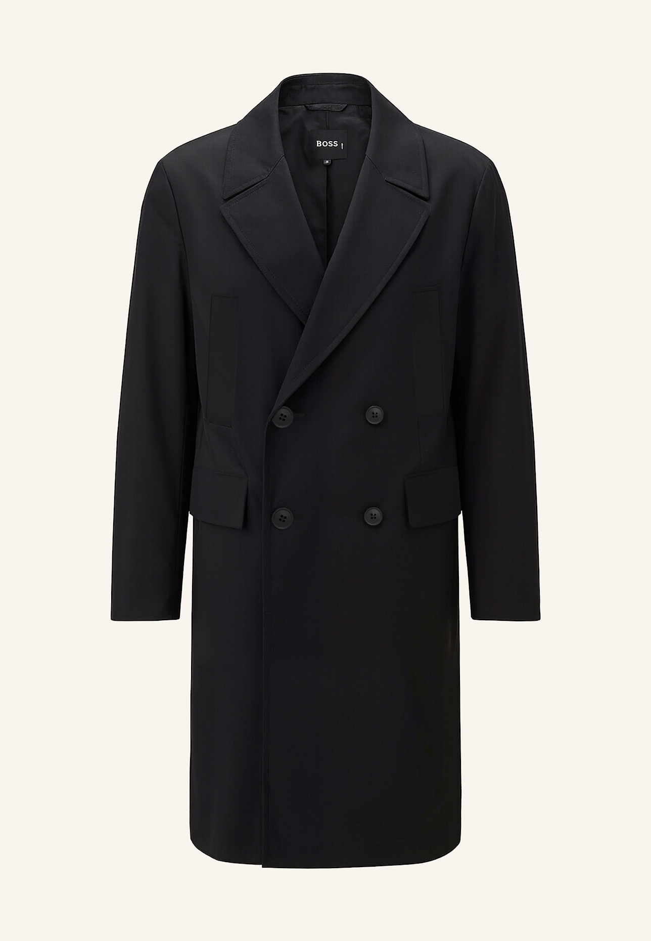 BOSS Klassischer Mantel C-CALE-DB-3IN1251BTC Relaxed Fit: SCHWARZ