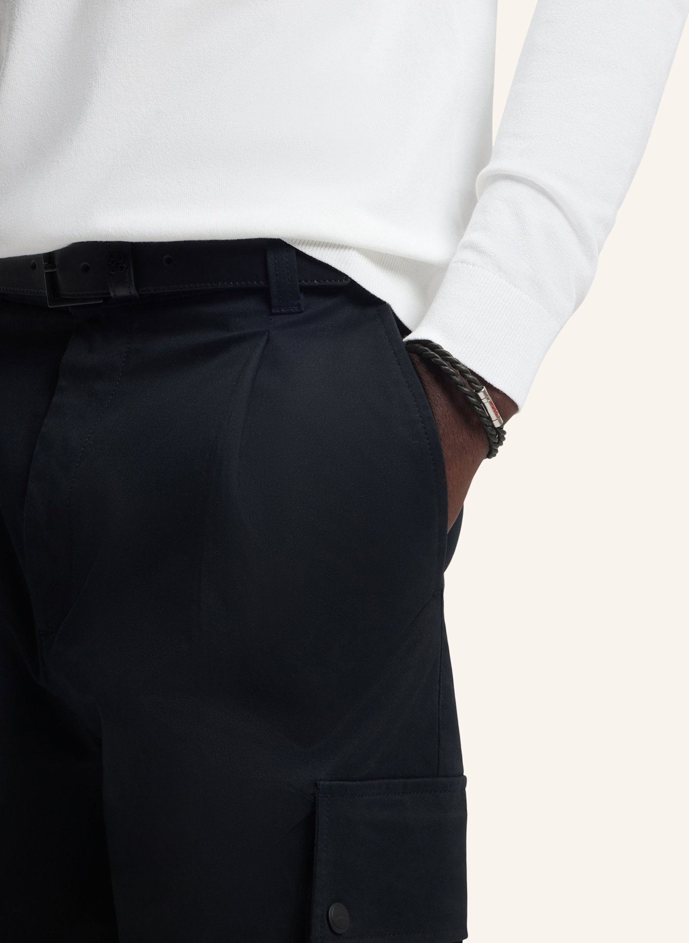 HUGO Armband E-DOUBLEBRAID4-BRA: SCHWARZ