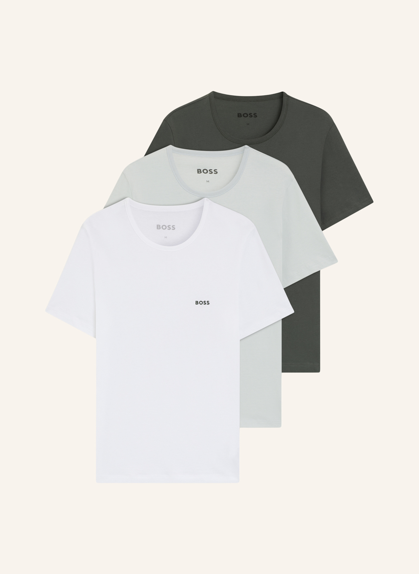 BOSS Unterwäsche Top TSHIRTRN 3P CLASSIC Regular Fit: WEISS