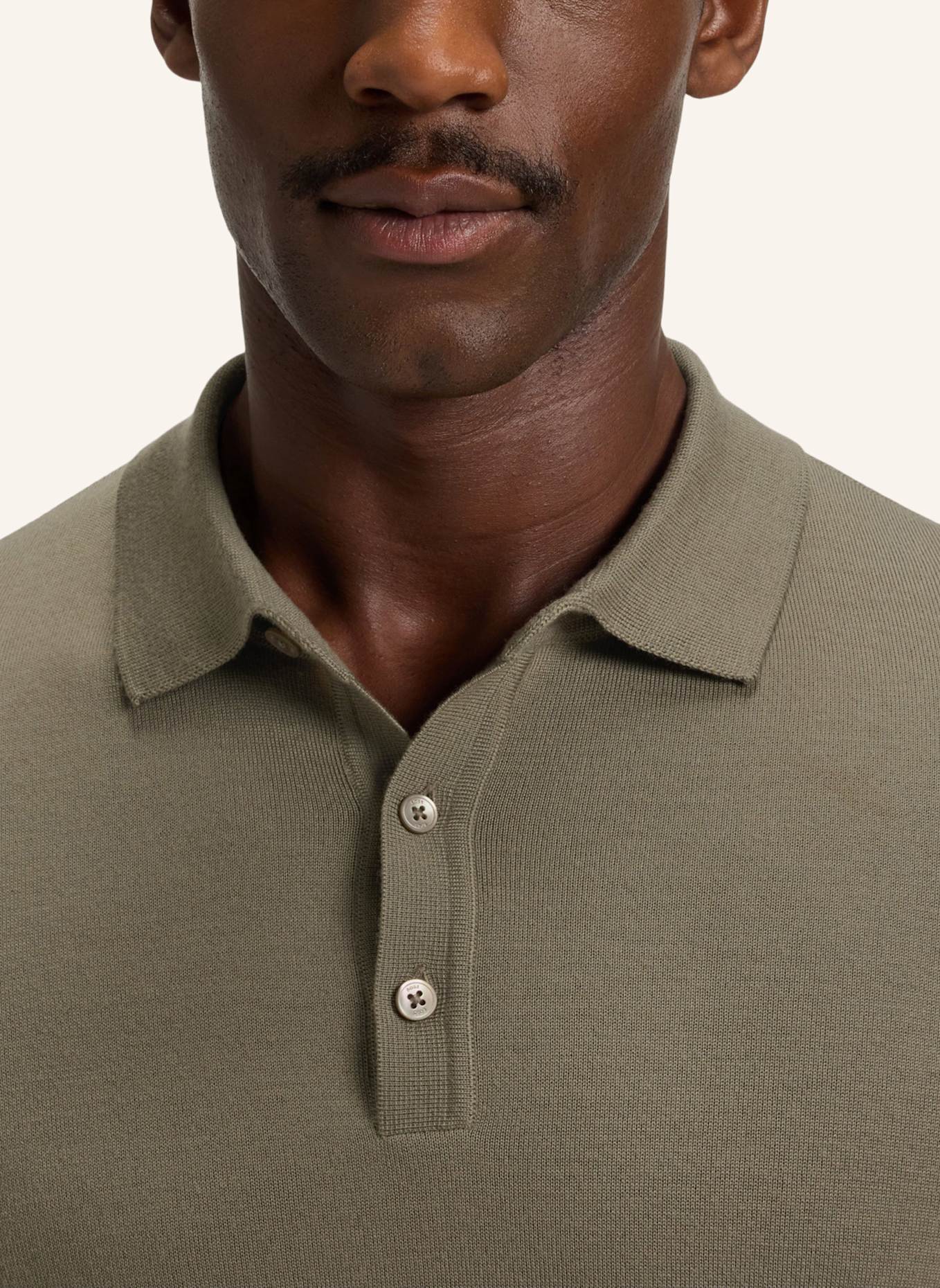 BOSS Strick-Poloshirt LANCIONE: BRAUN