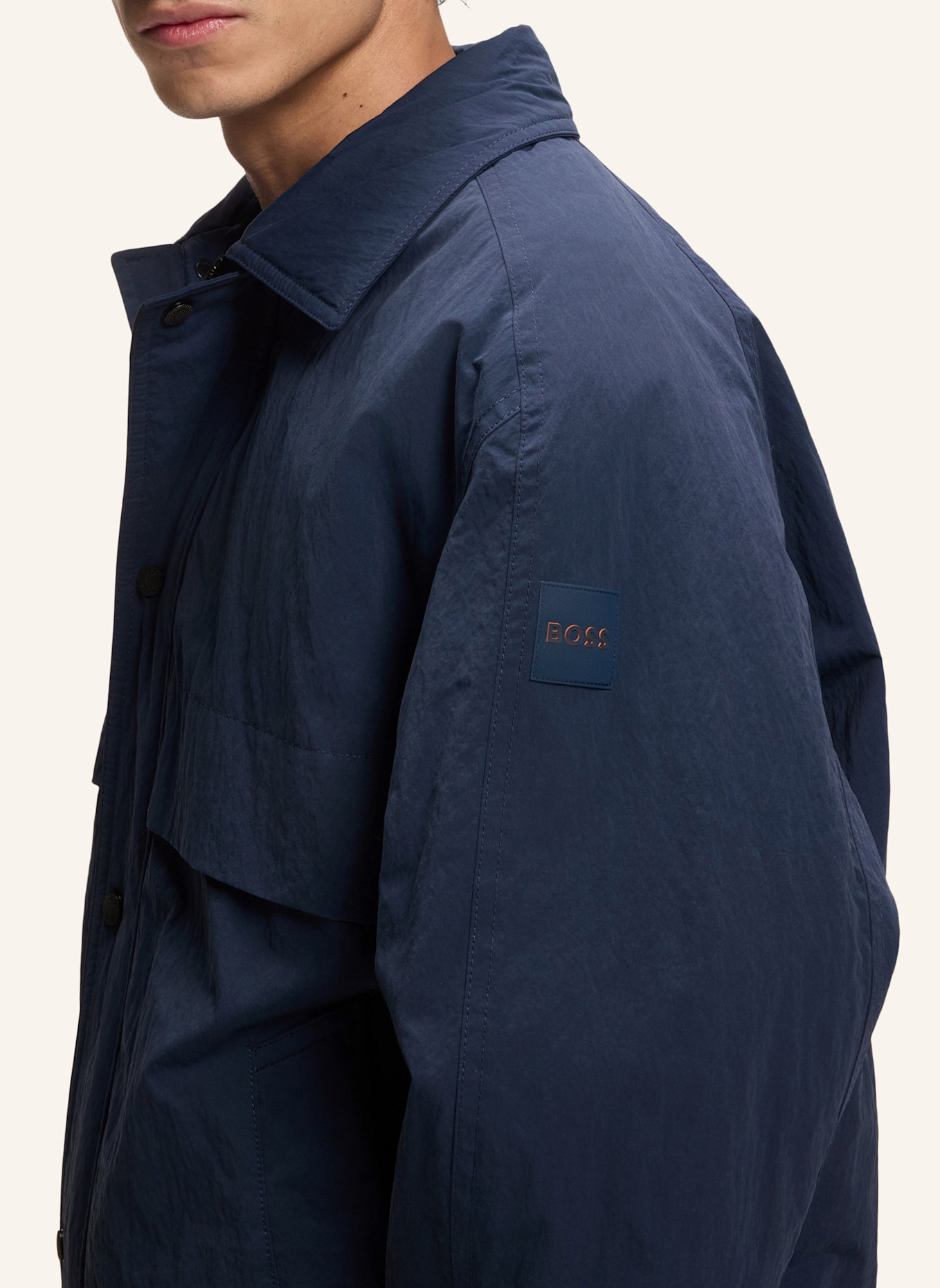 BOSS Casual Jacke OCIELO Oversize Fit: BLAU