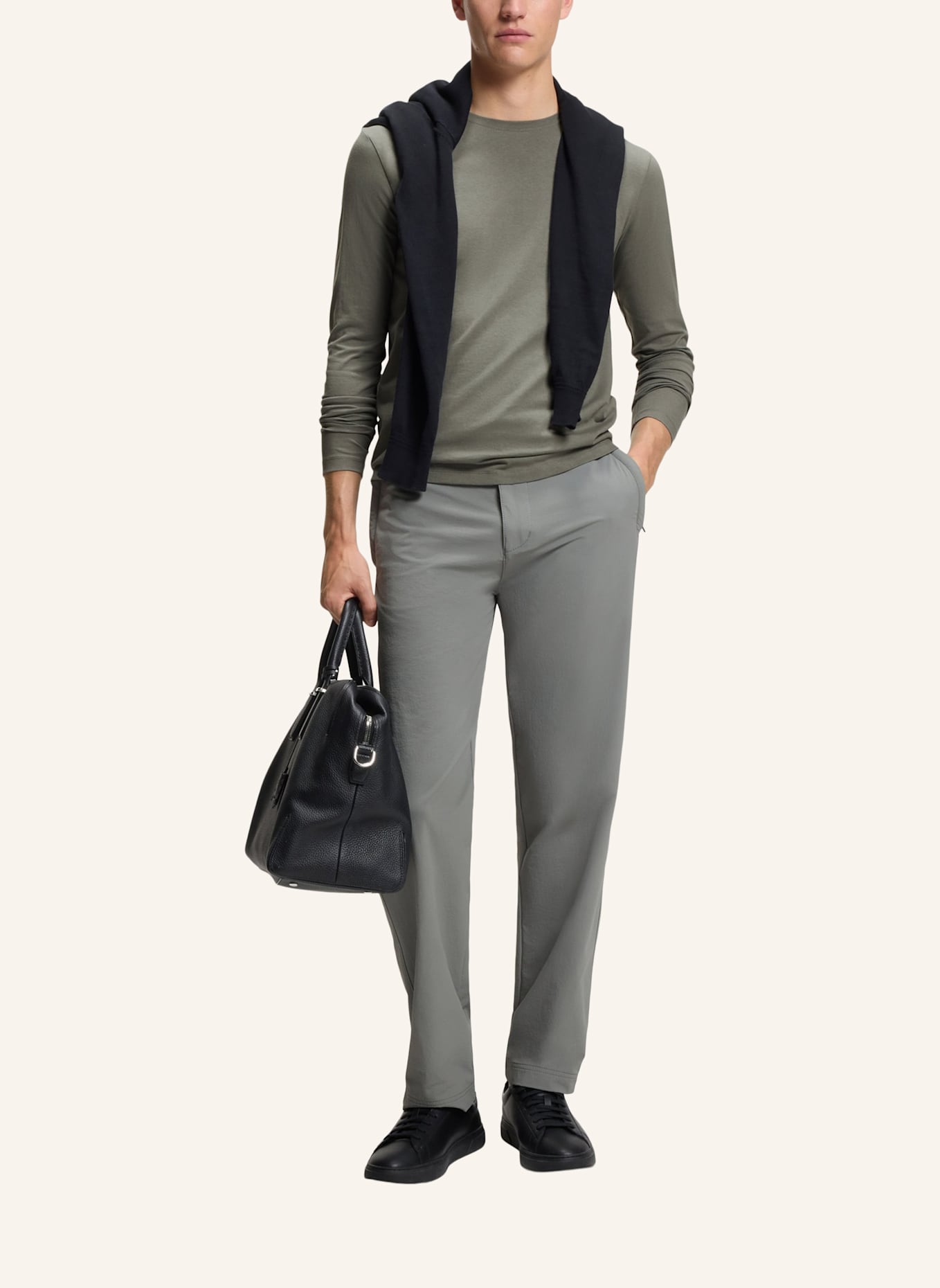 BOSS Longsleeve TACKS: GRAU