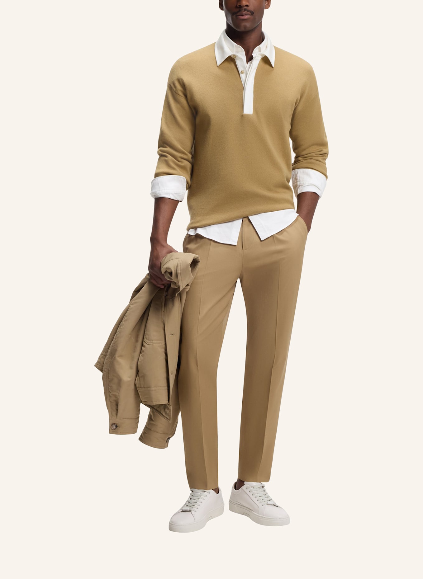 BOSS Pullover C-USTINO Relaxed Fit: KHAKI