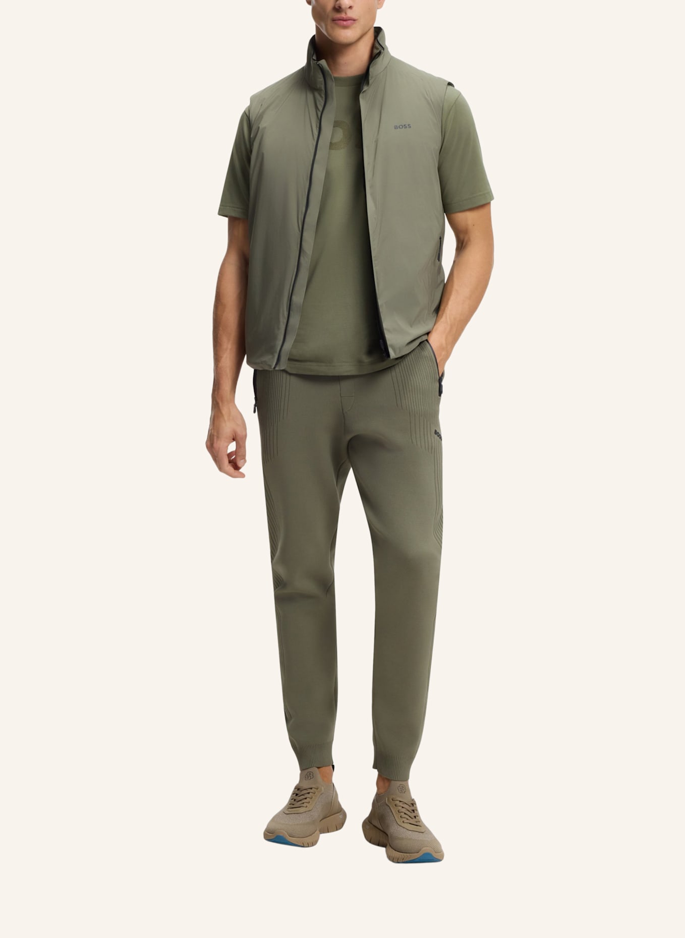 BOSS T-Shirt TS_ICONIC LOGO Relaxed Fit: KHAKI