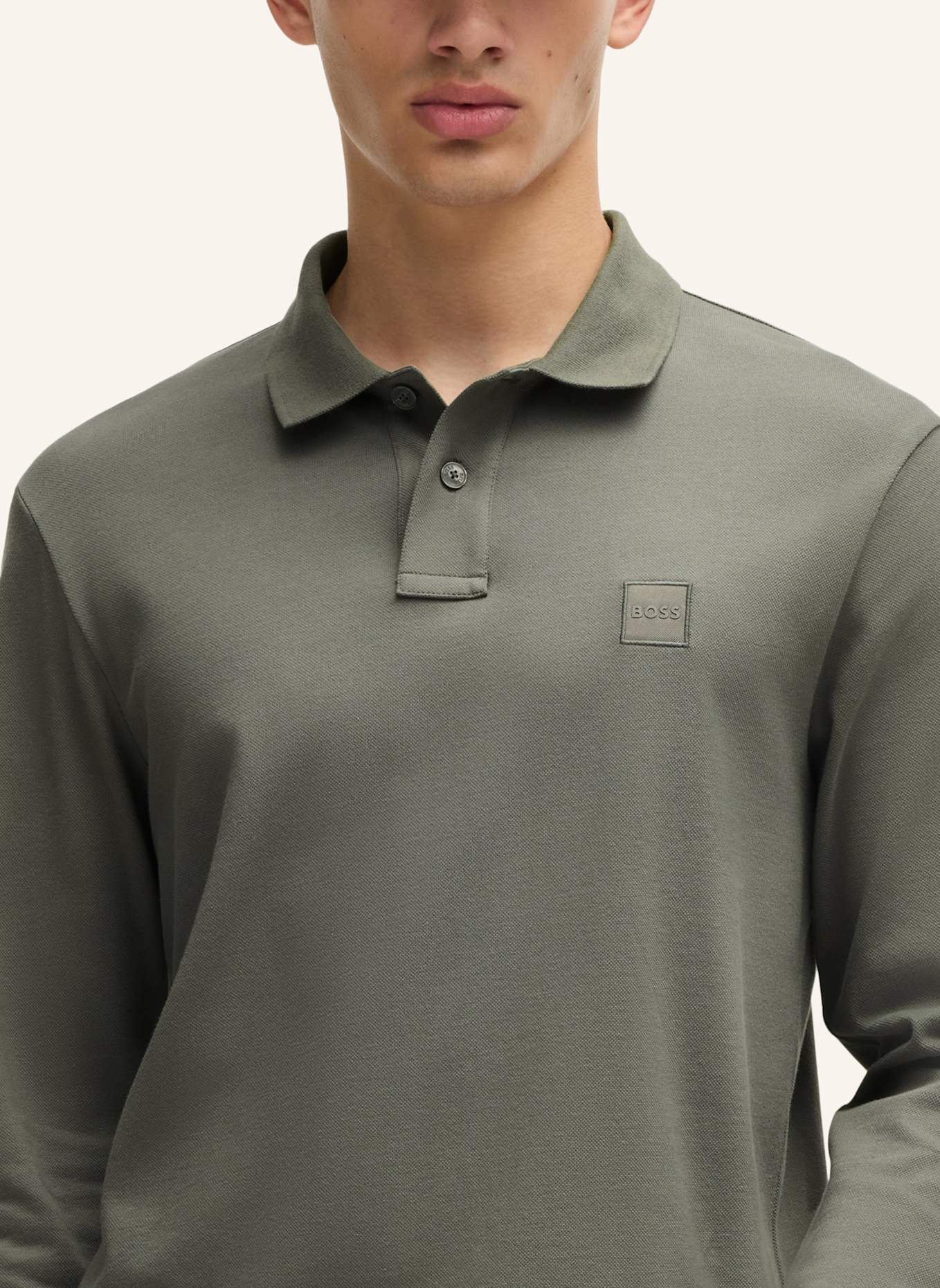BOSS Piqué-Poloshirt PASSERBY Slim Fit: GRAU