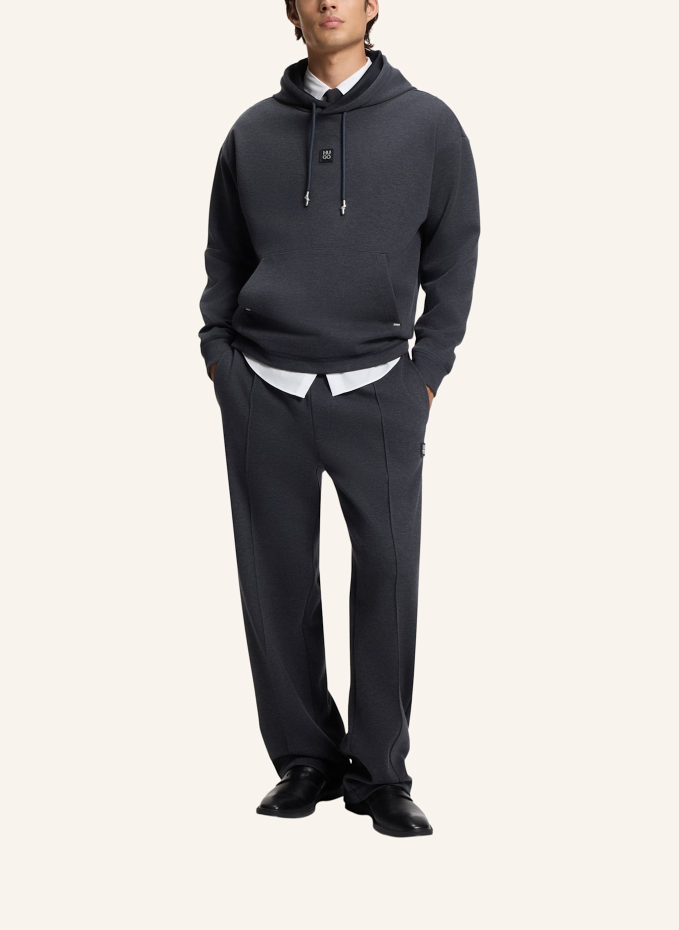 HUGO Casual Hose DINETO Relaxed Fit: GRAU