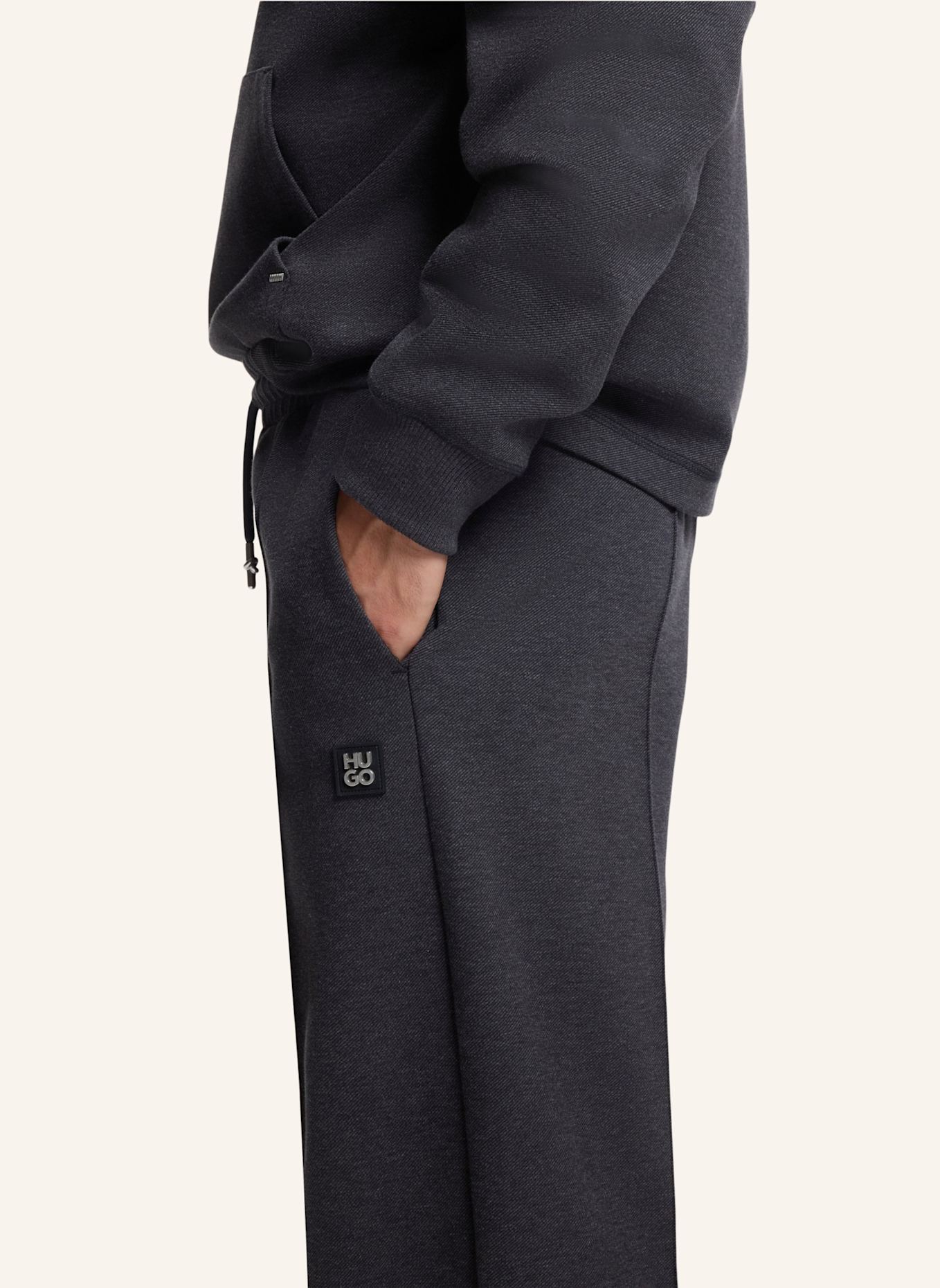 HUGO Casual Hose DINETO Relaxed Fit: GRAU