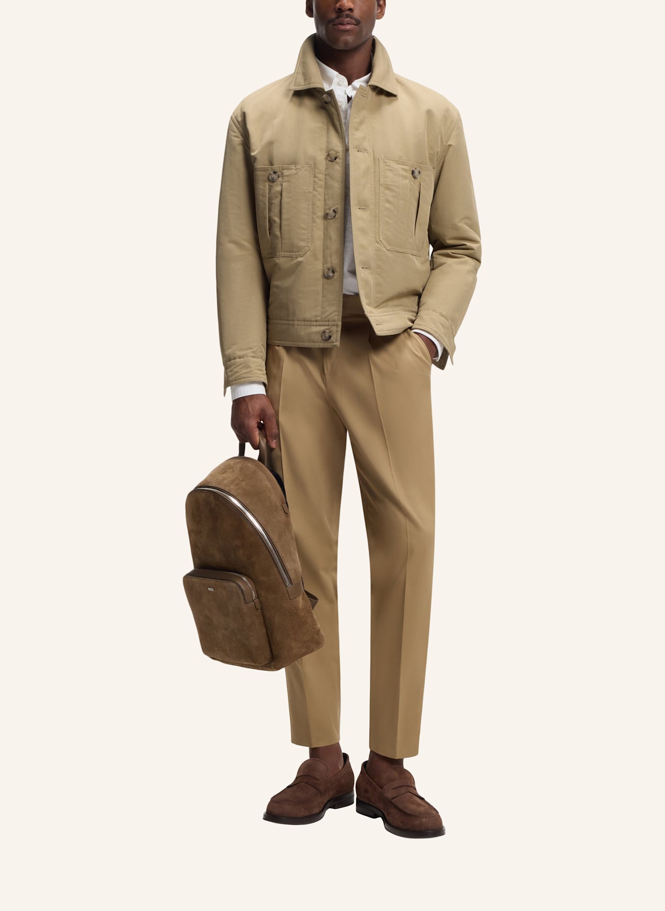 BOSS Casual Jacke C-COVEGLOW Relaxed Fit: KHAKI