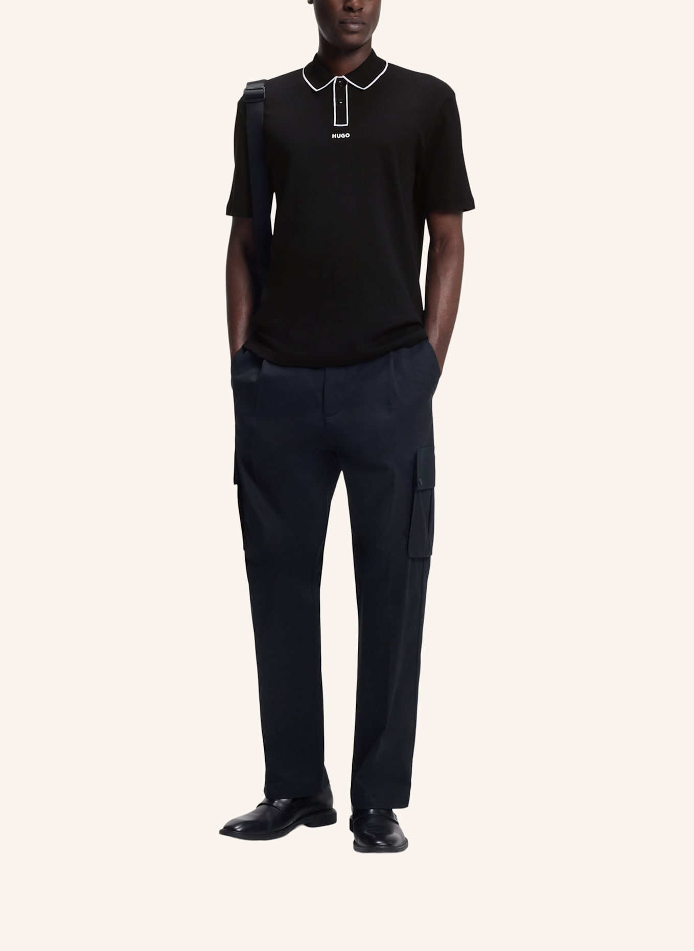 HUGO Poloshirt DALUMO Regular Fit: SCHWARZ