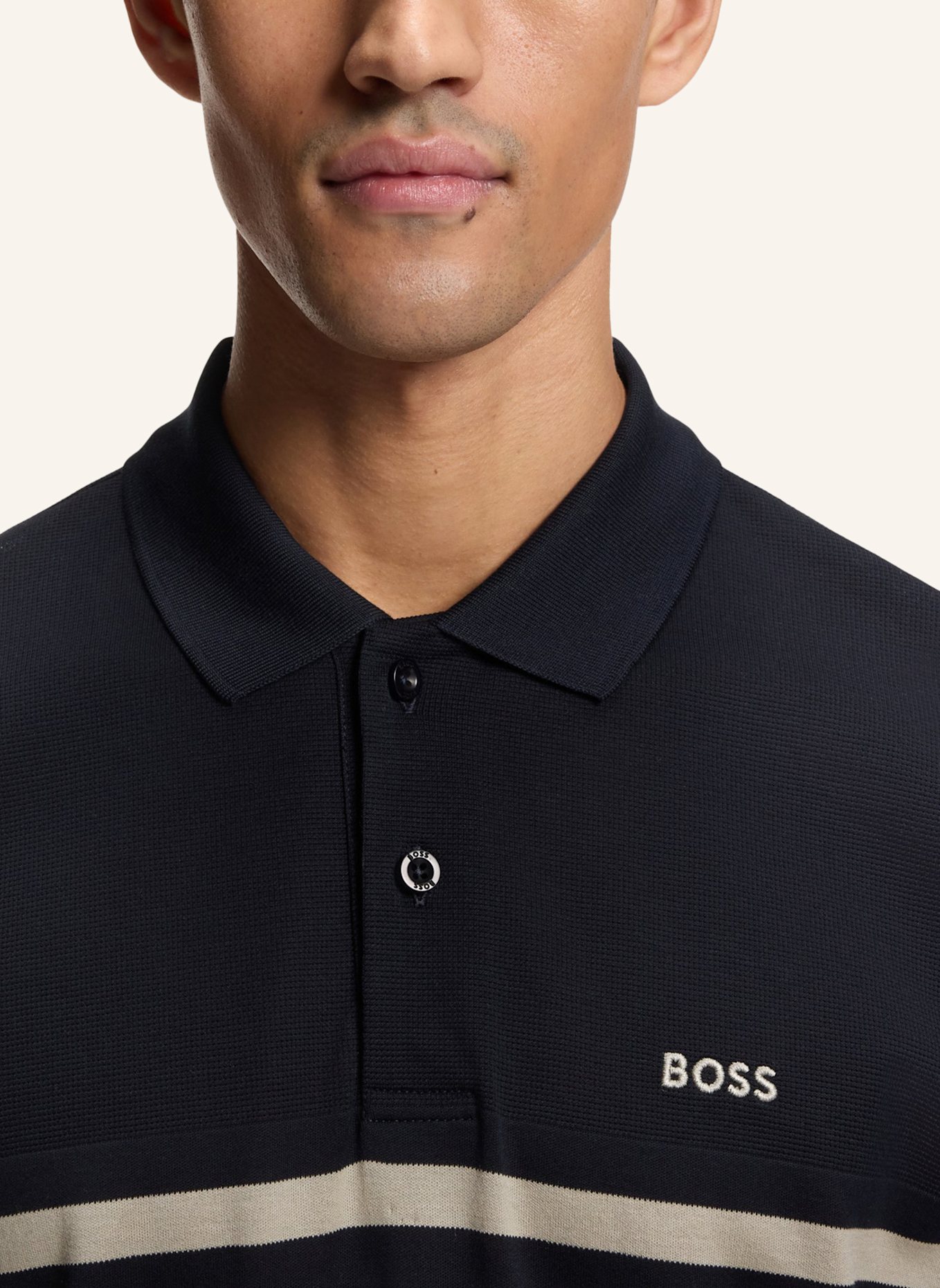 BOSS Poloshirt PL_JOIN PADDY STRIPE Regular Fit: DUNKELBLAU