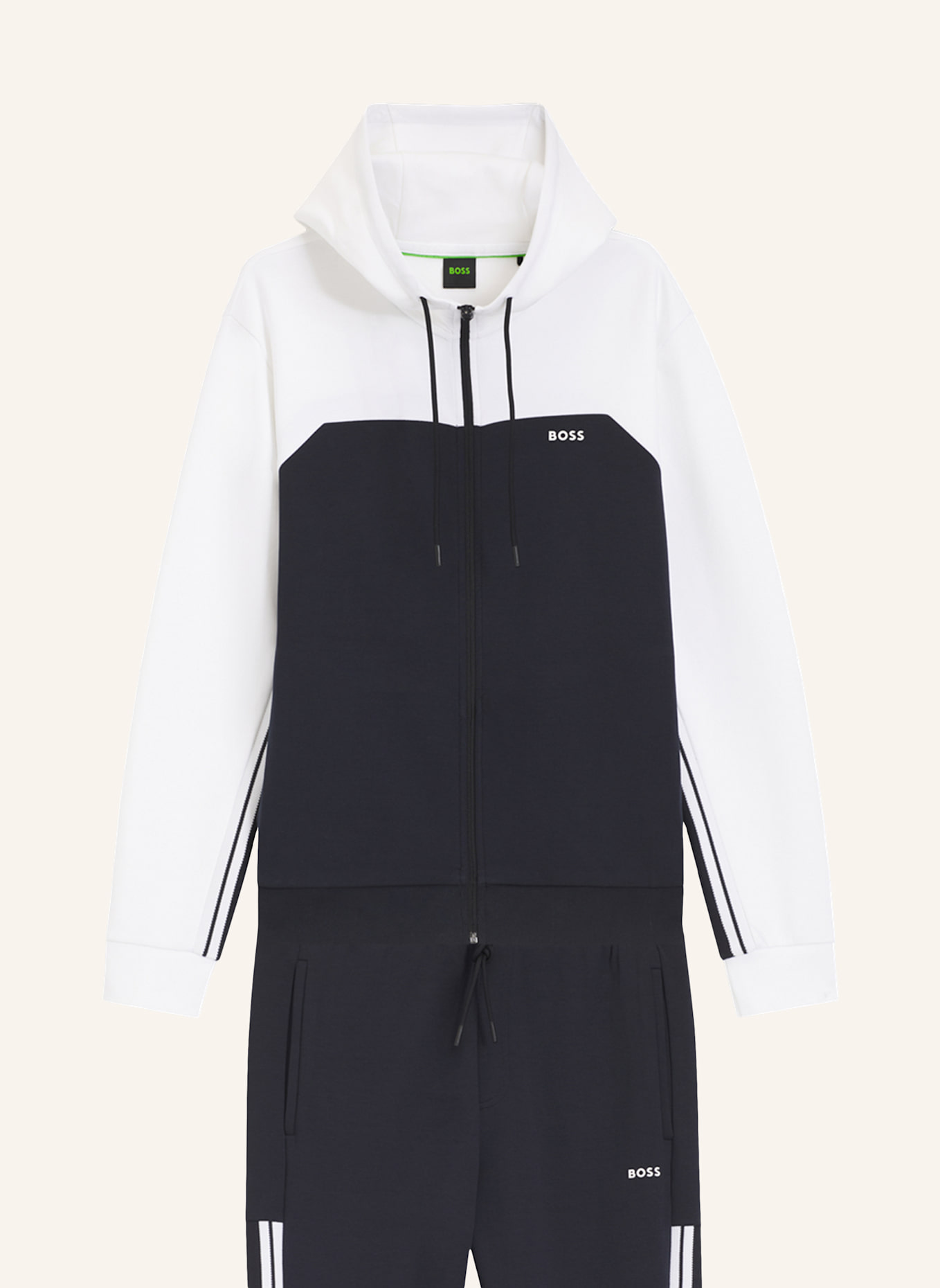 BOSS Sweatshirt SW_COLORBLOCK HD TT Regular Fit: DUNKELBLAU