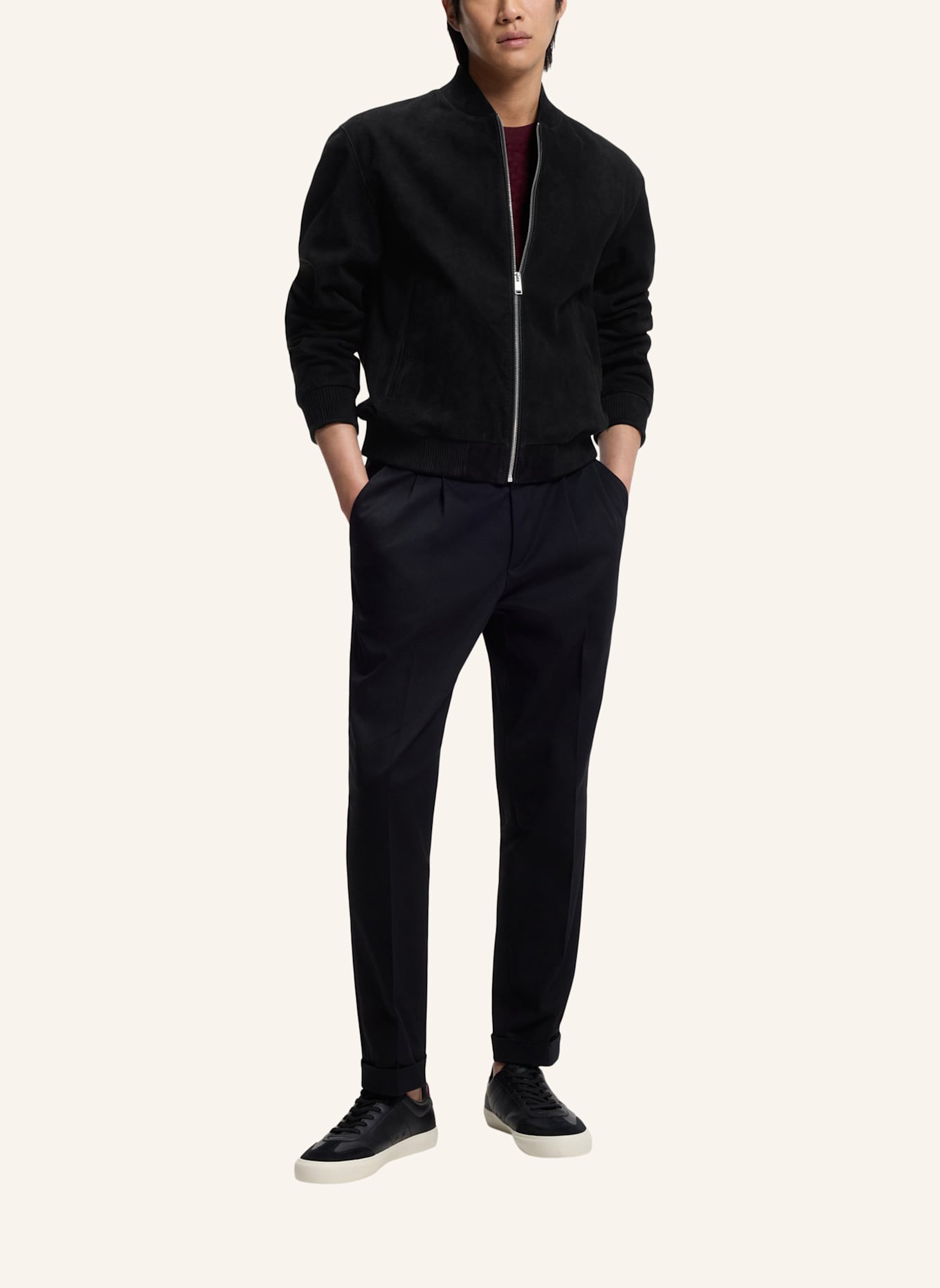 BOSS Lederblouson MULLER: SCHWARZ