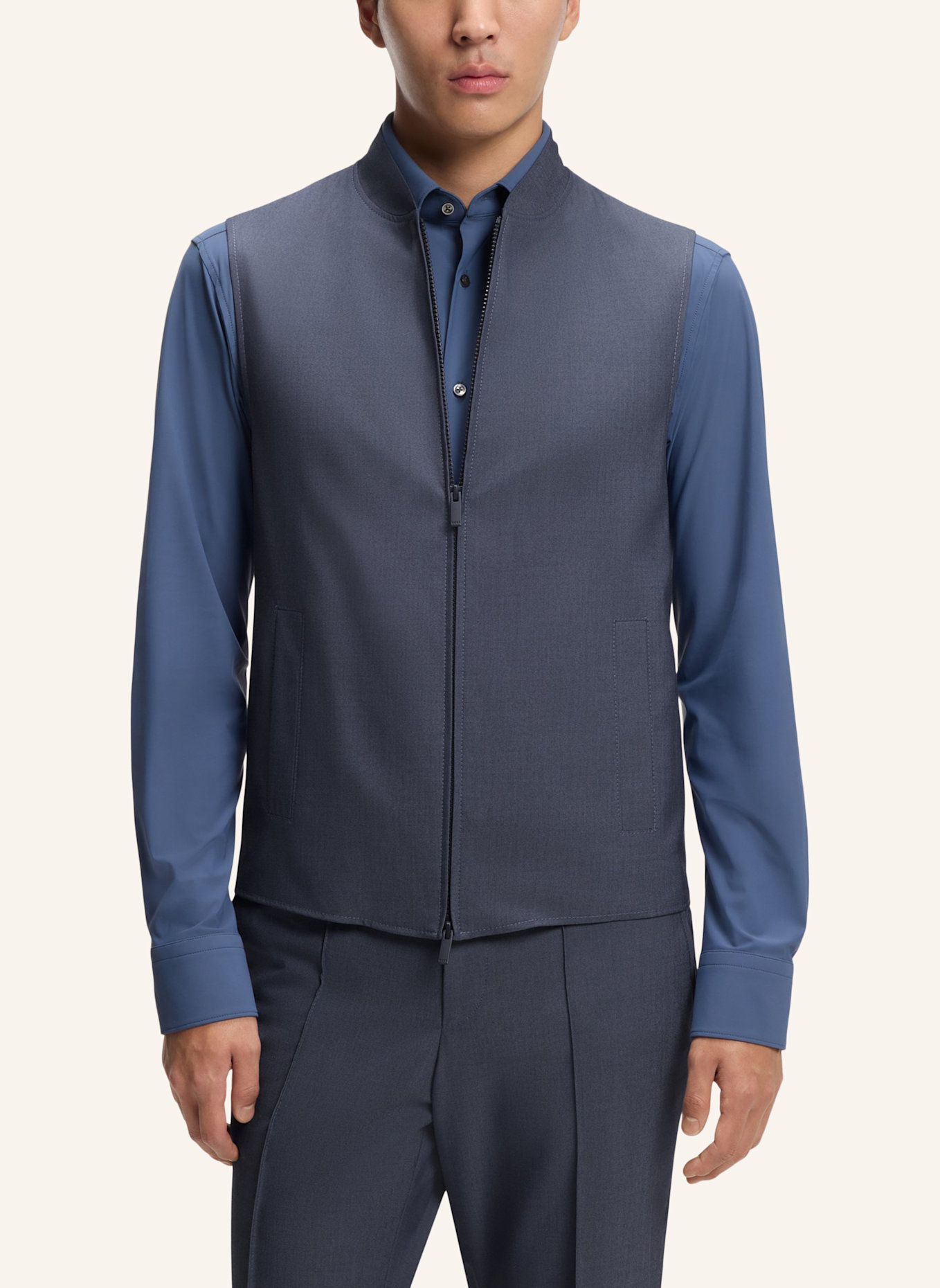 BOSS Business Anzug P-HUGE-3PCS-WG-261 Slim Fit: BLAU