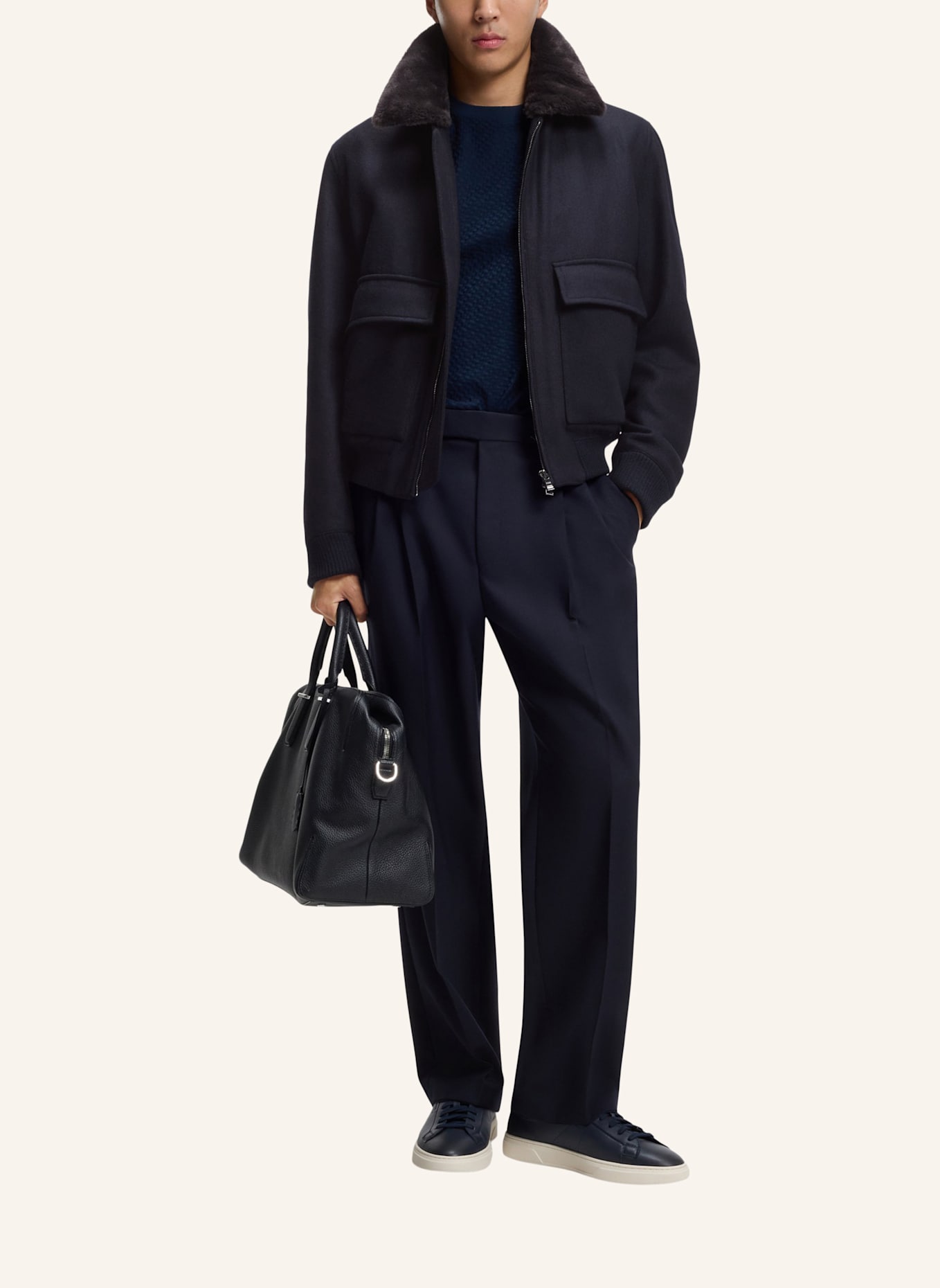 BOSS Klassischer Mantel H-CHARLY-251 Regular Fit: DUNKELBLAU