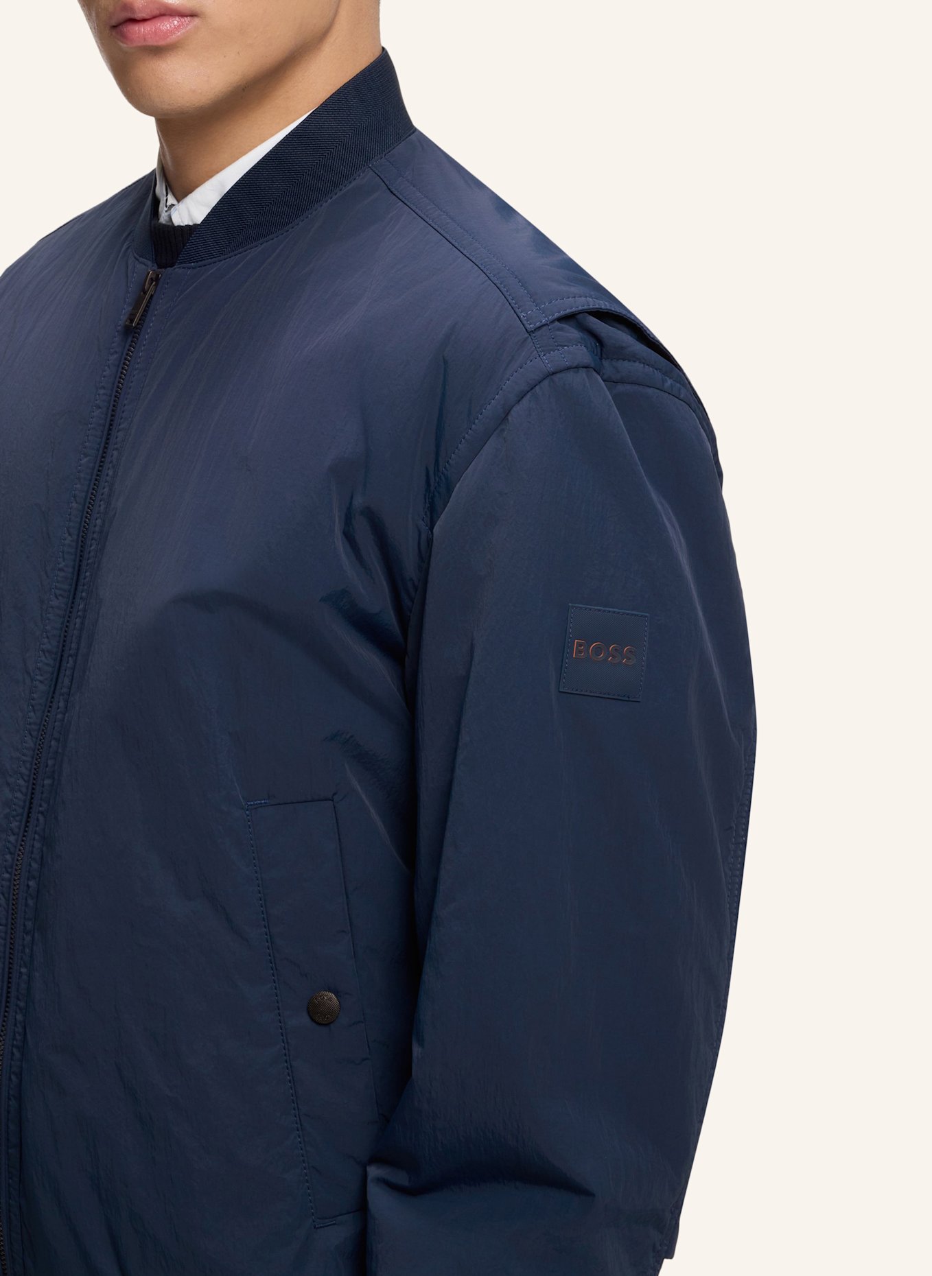 BOSS Casual Jacke OVARSI Relaxed Fit: BLAU