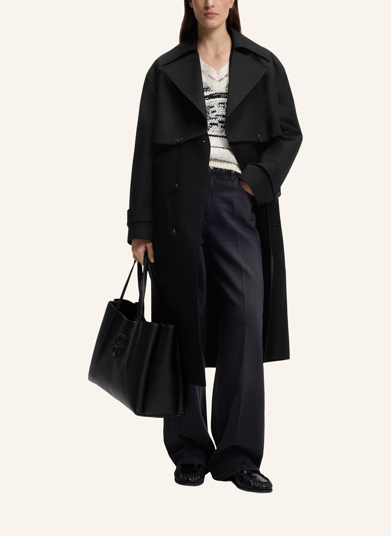 BOSS Klassischer Mantel CHANDRA Regular Fit: SCHWARZ