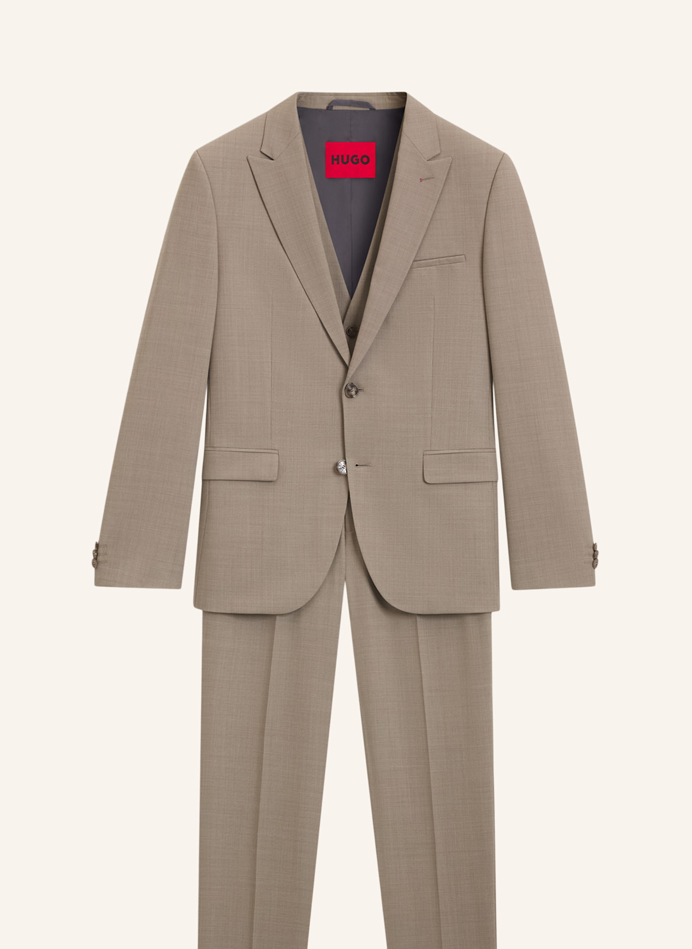 HUGO Business Anzug ARTI/HESTEN241V1X Extra-Slim Fit: BEIGE