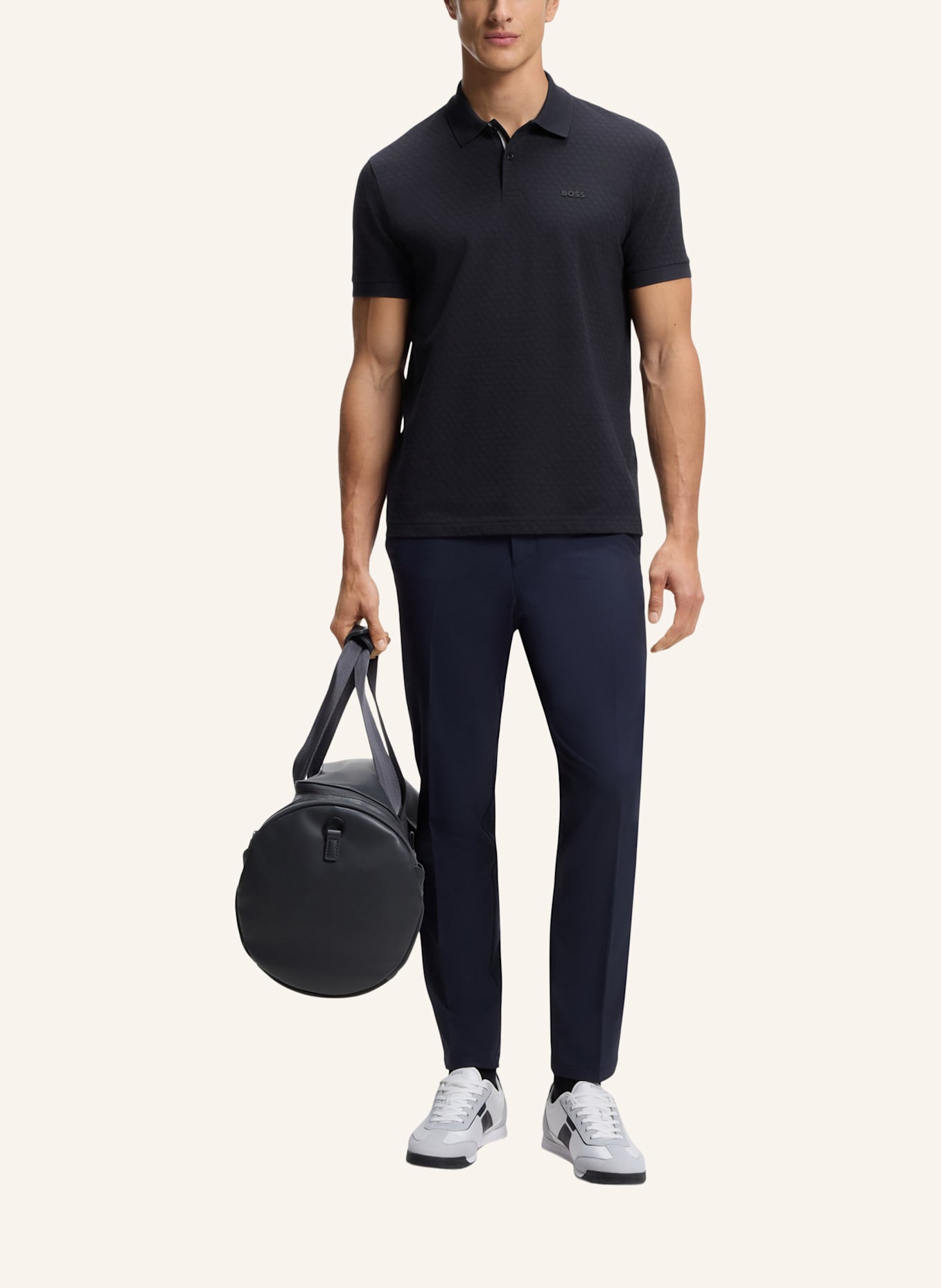 BOSS Poloshirt PL_GOC CHIP PATTERN Regular Fit: DUNKELBLAU