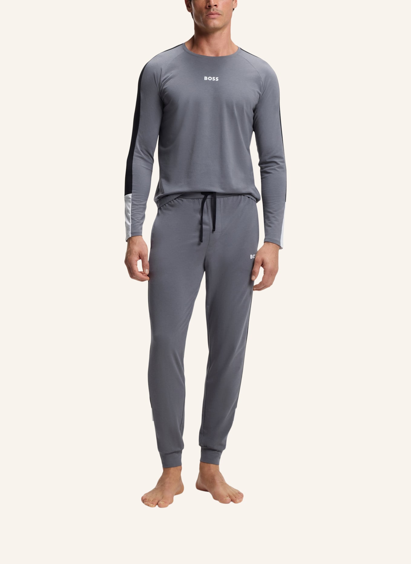 BOSS Pyjama-Set BALANCE LONG SET Regular Fit: DUNKELGRAU