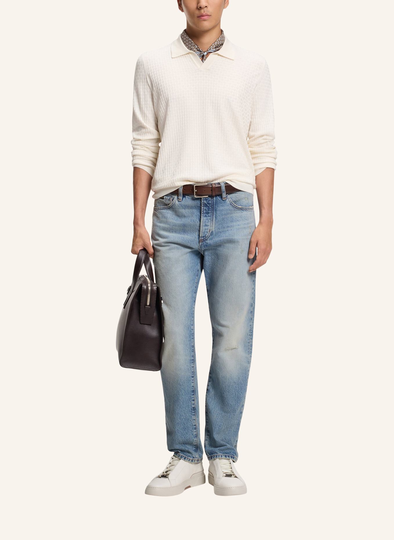 BOSS Pullover L-UMBARTO Regular Fit: WEISS