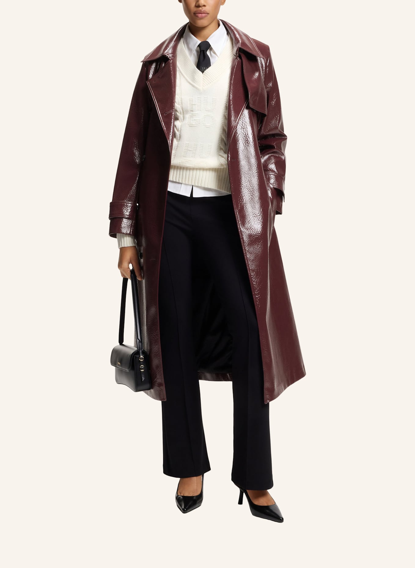 HUGO Trenchcoat MISANDO-1 Regular Fit: DUNKELLILA