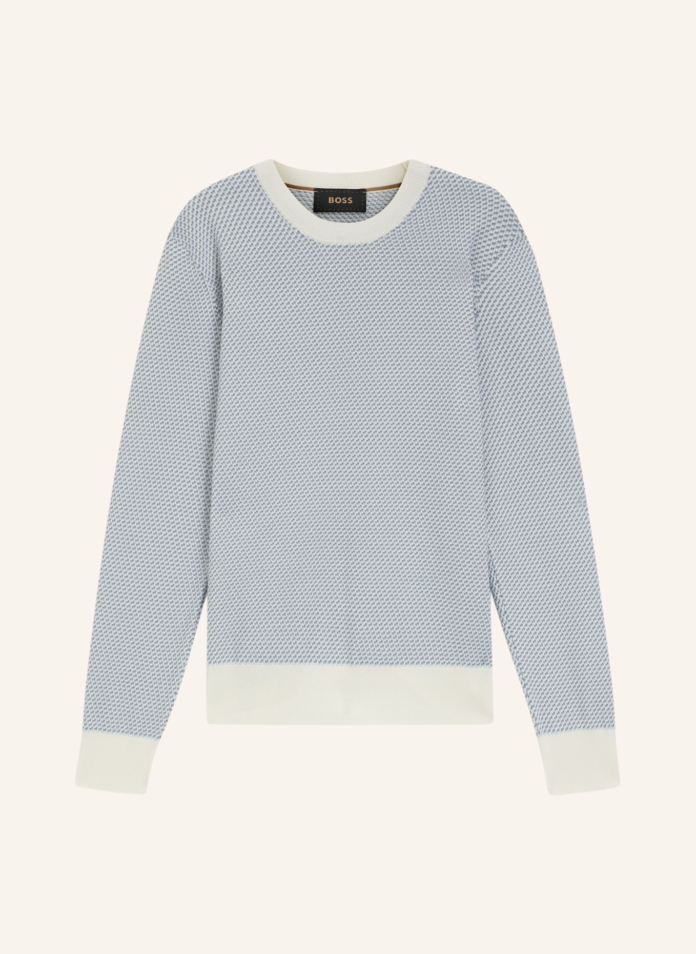 BOSS Pullover L-UMINO Regular Fit: WEISS