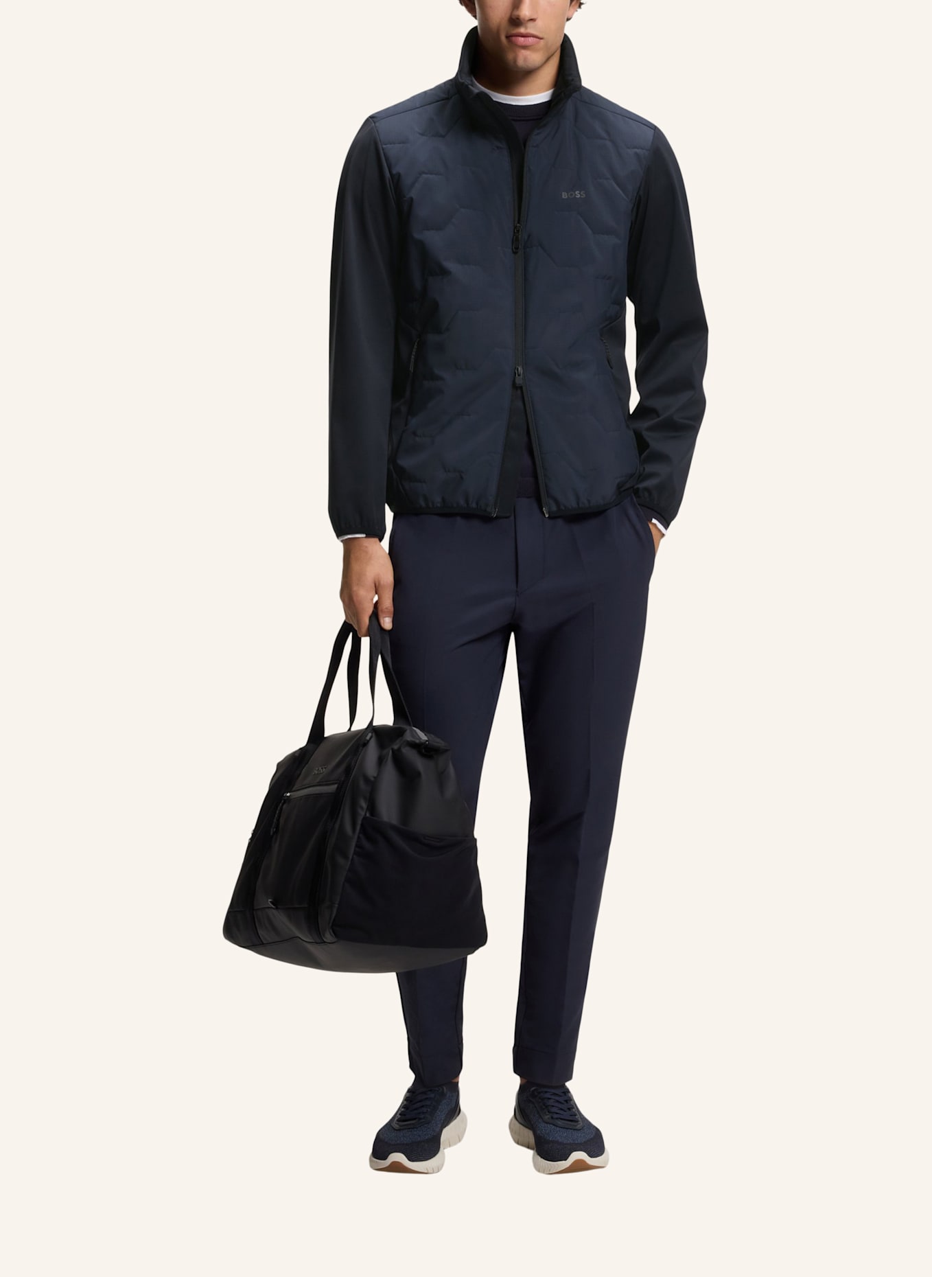 BOSS Casual Jacke OW_GOC CHIP Regular Fit: DUNKELBLAU