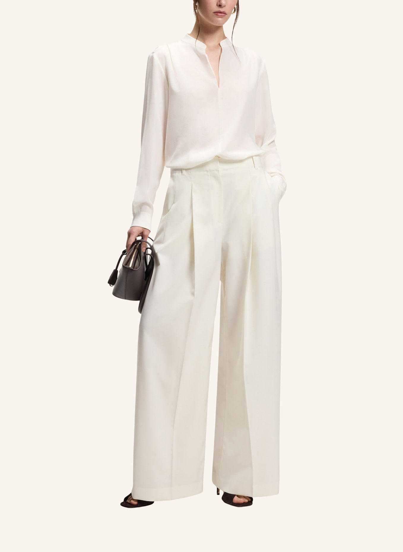 BOSS Business Bluse BELINDINA Relaxed Fit: WEISS