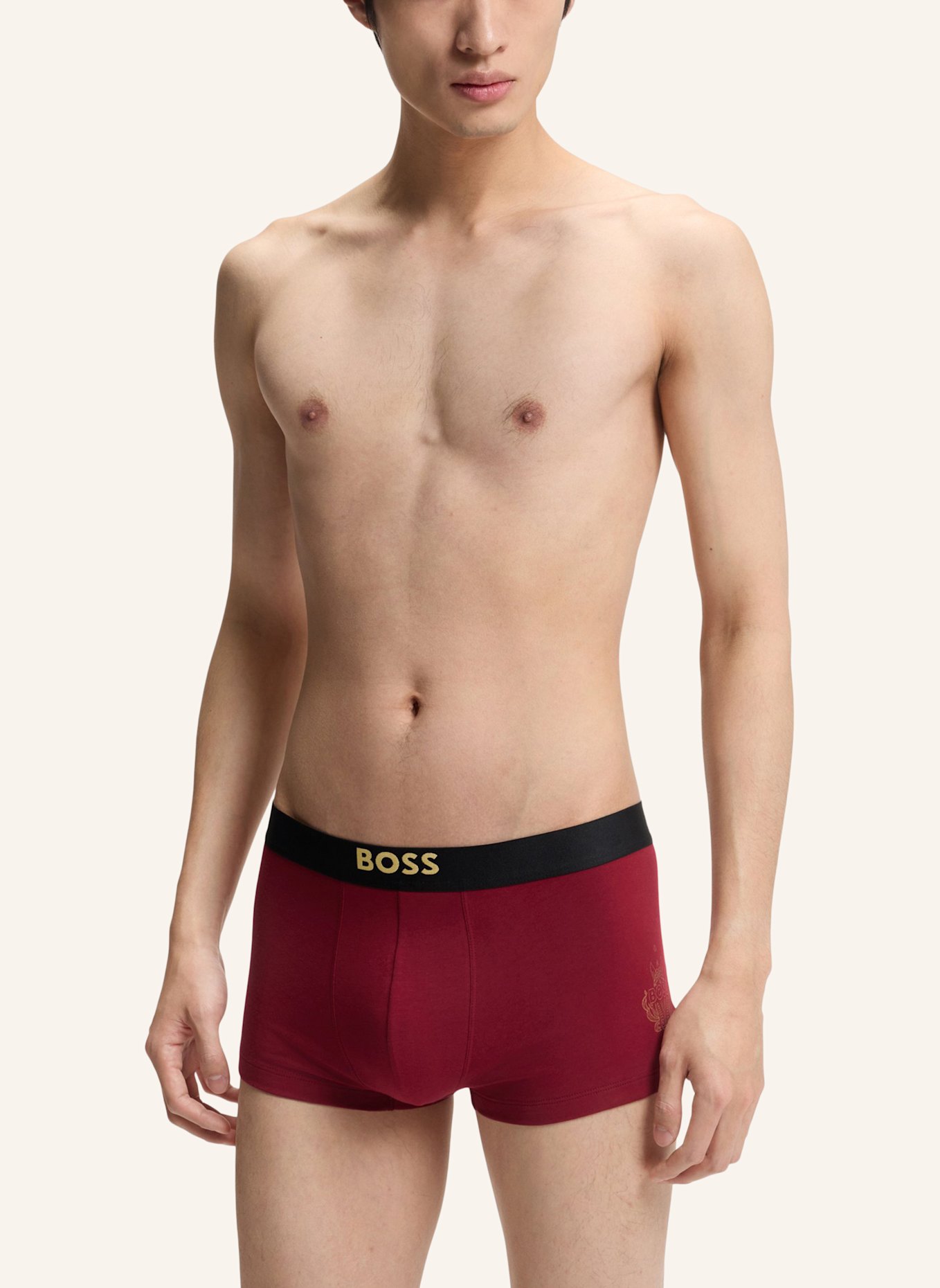 BOSS Boxershort TRUNK 3P CNY: DUNKELROT