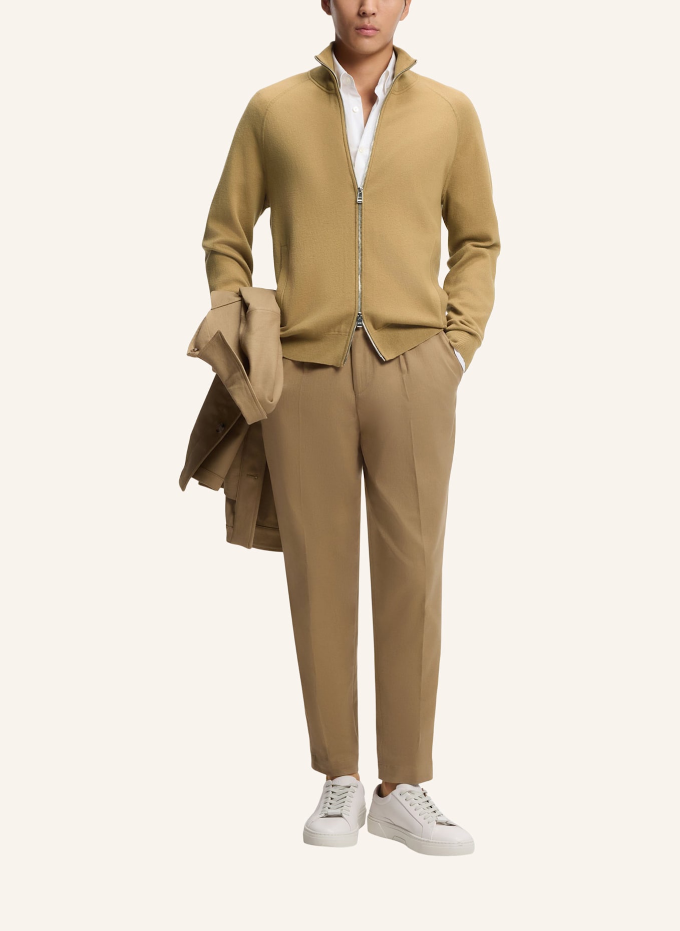 BOSS Strickjacke H-IDINO Regular Fit: KHAKI