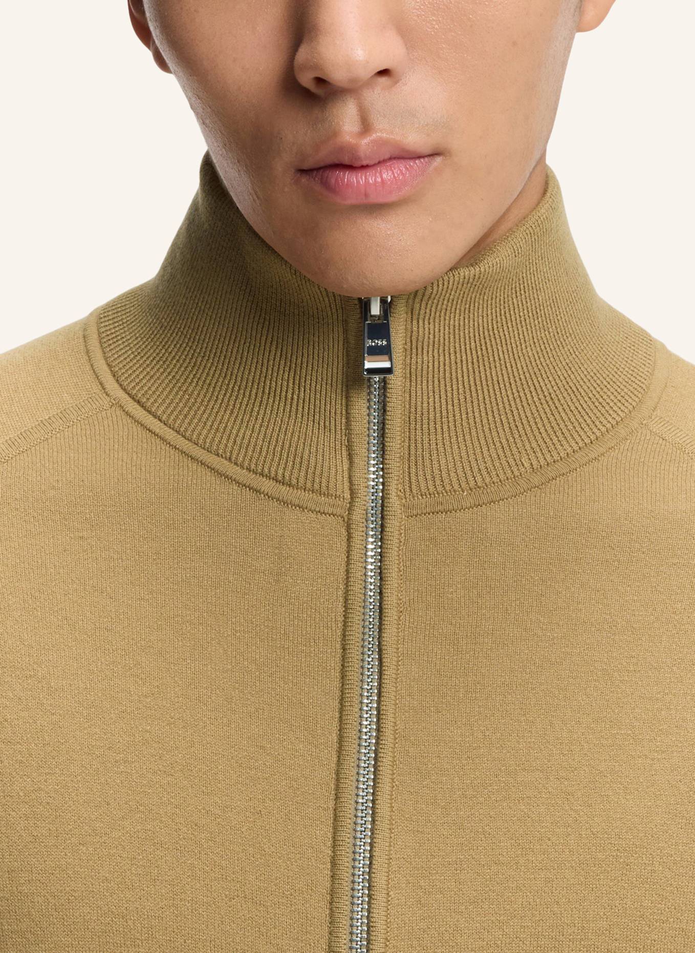 BOSS Strickjacke H-IDINO Regular Fit: KHAKI