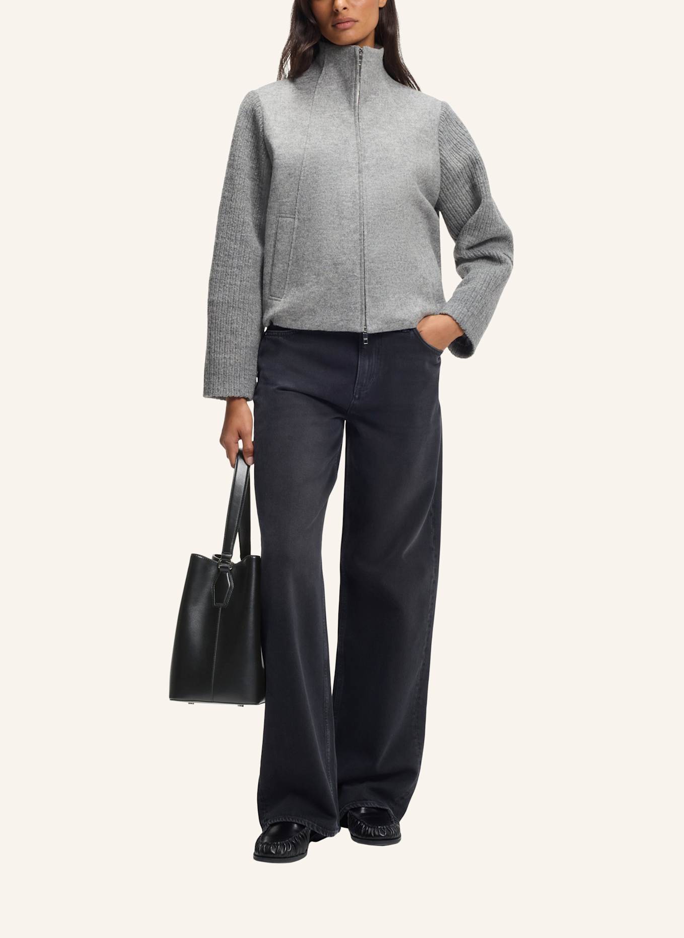 BOSS Umhängetasche LENAH SM BUCKET: SCHWARZ