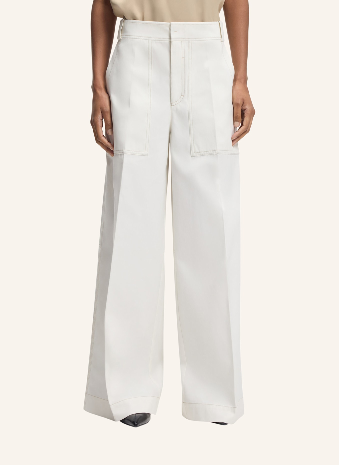 BOSS Business Hose TREVISA Relaxed Fit: WEISS