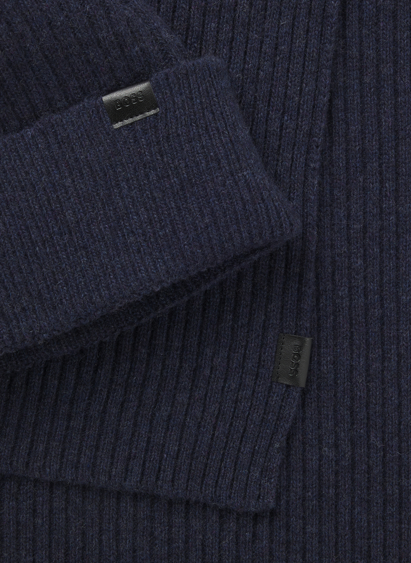 BOSS Strickschal UBOLDI_SET: DUNKELBLAU