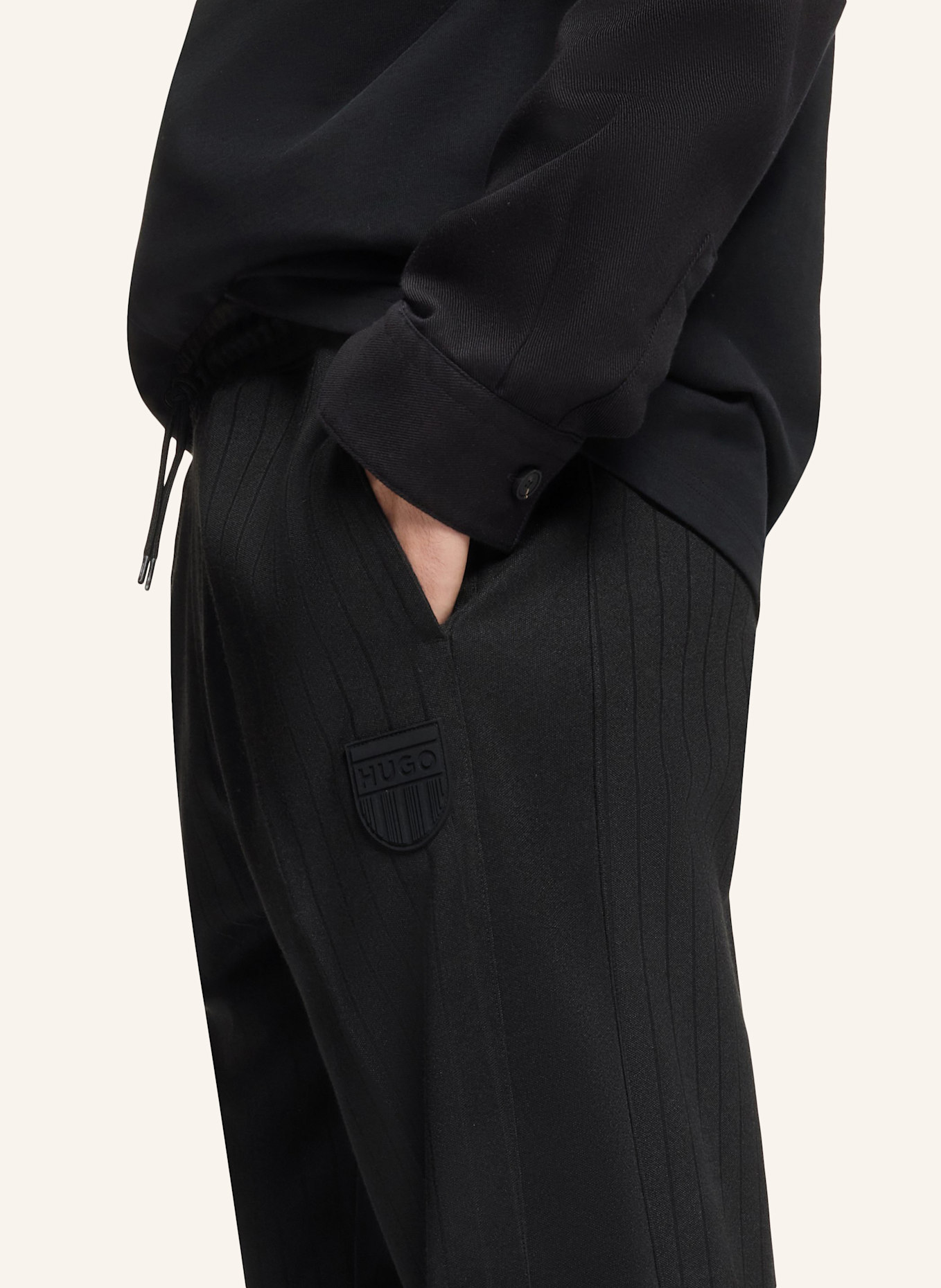 HUGO Casual Hose DAVROPANT Relaxed Fit: SCHWARZ