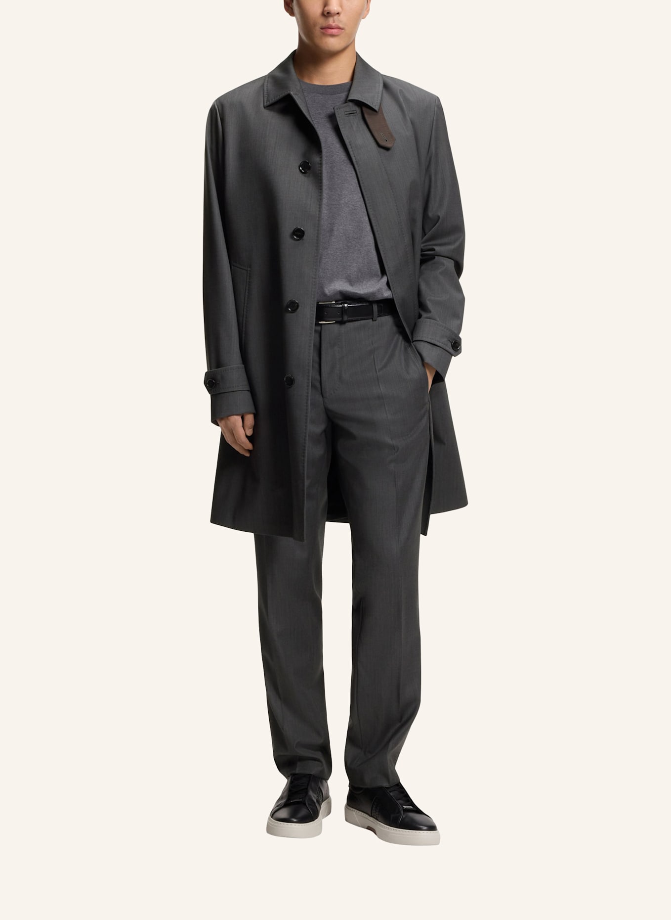 BOSS Klassischer Mantel L-JACE-LP-253 Regular Fit: SCHWARZ