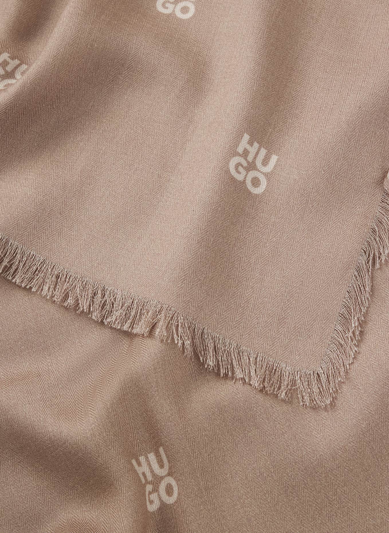 HUGO Gewebter Schal YONDA_75*180: HELLBRAUN